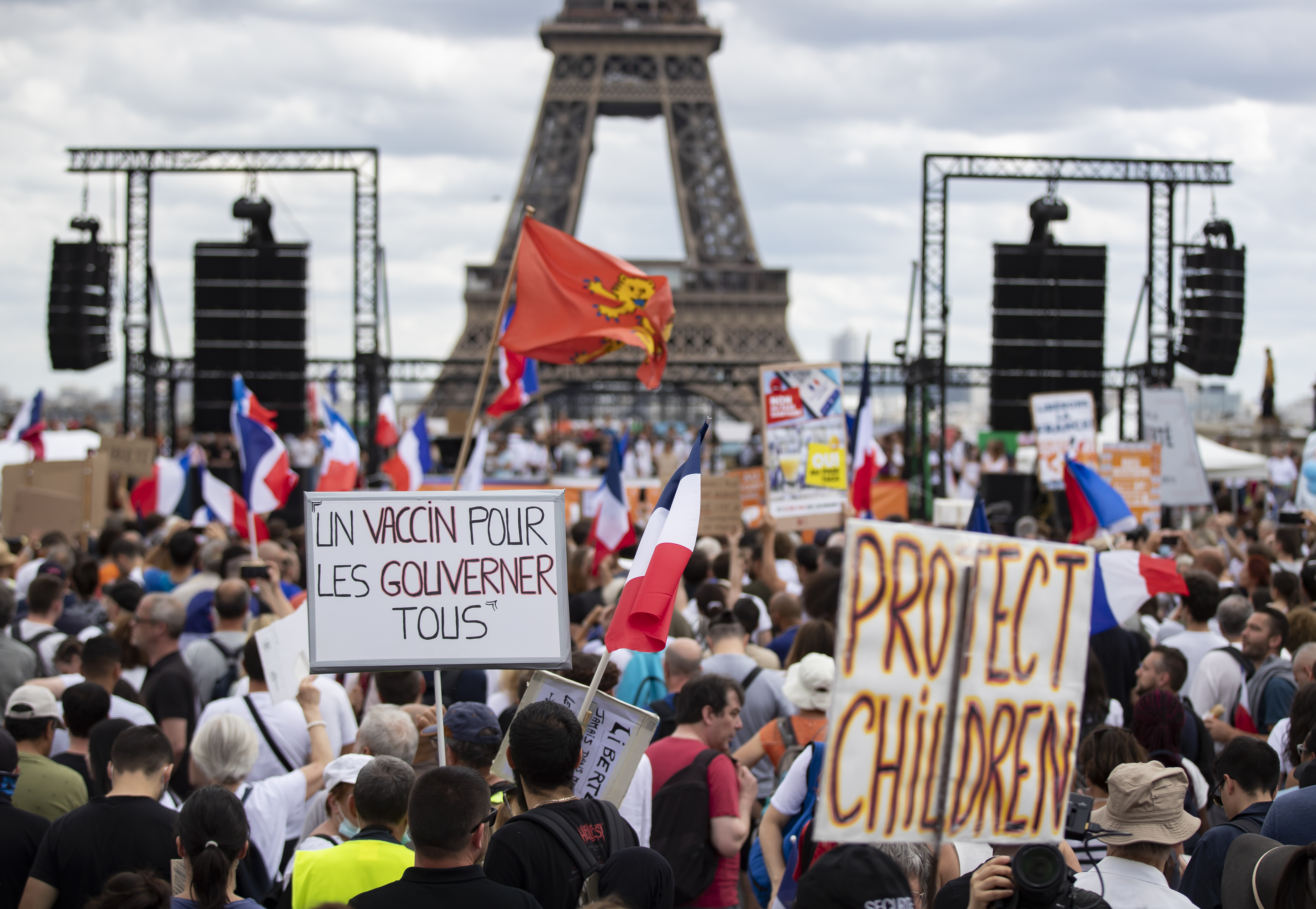 Anti Sanitary pass demonstration in Paris