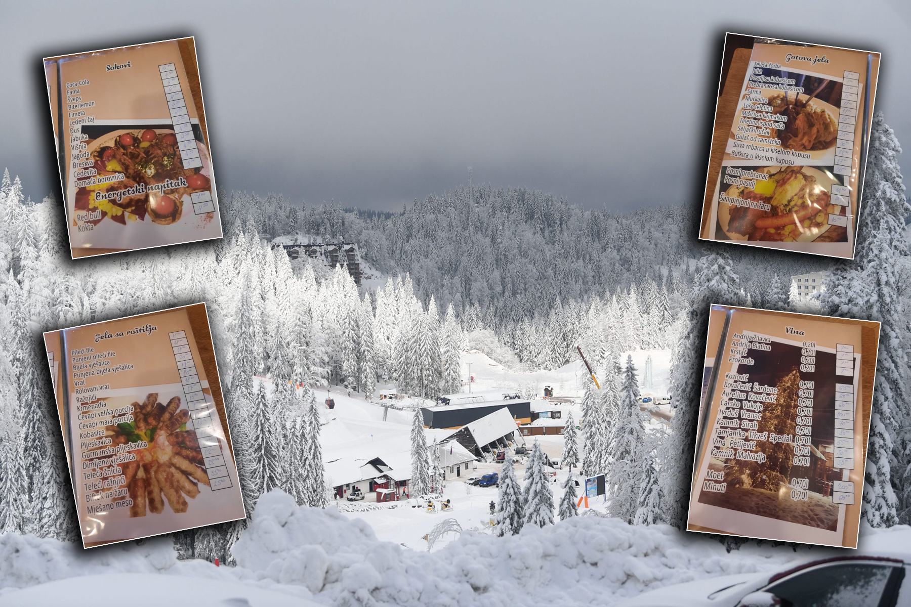 jahorine cene po kaficima