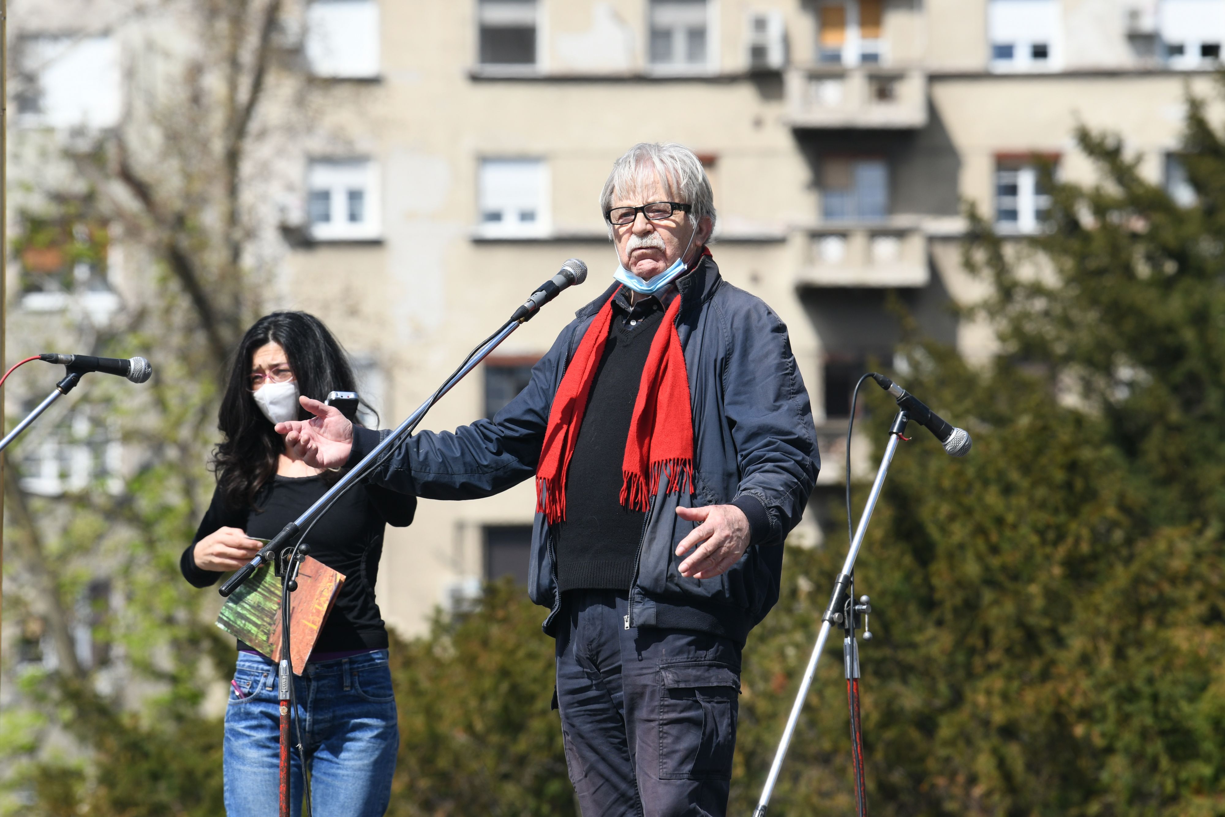 Ljubivoje Ršumović 
Beograd 10.04.2021. Ekološki ustanak, protest, ekologija Foto: Goran Srdanov/Nova.rs