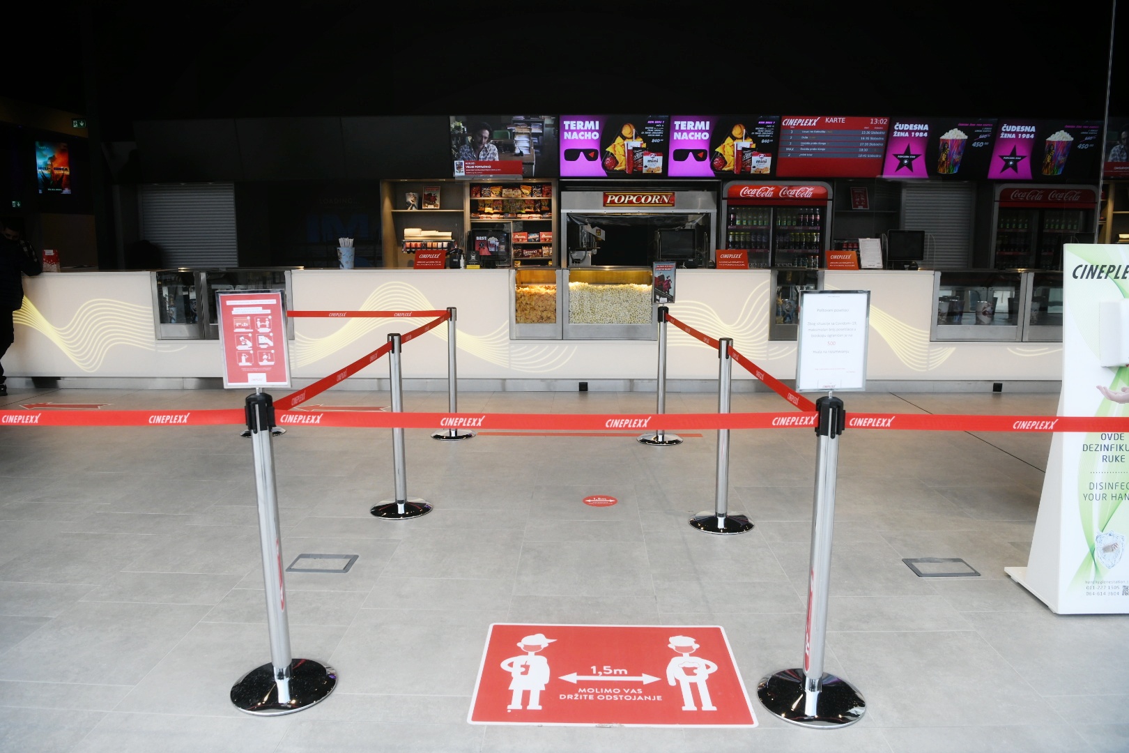 Beograd 25.03.2021. Bioskop, Tržni centar Galerija, Beograd na vodi, prazan tržni centar, nema ljudi, bez ljudi, prazno Foto: Vesna Lalić/Nova.rs