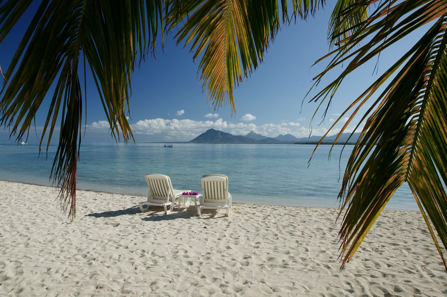 Beach of the Le Paradis Hotel in Le Morne Brabant, South West Coast, Mauritius