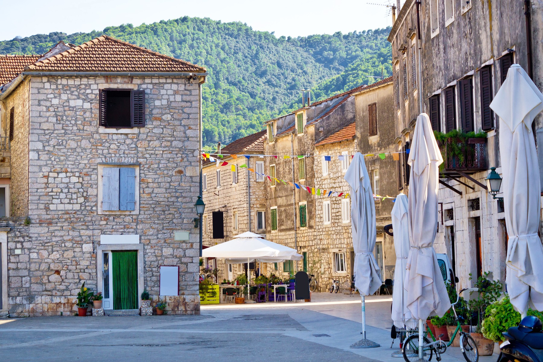Stone streets of Stari Grad on Hvar island