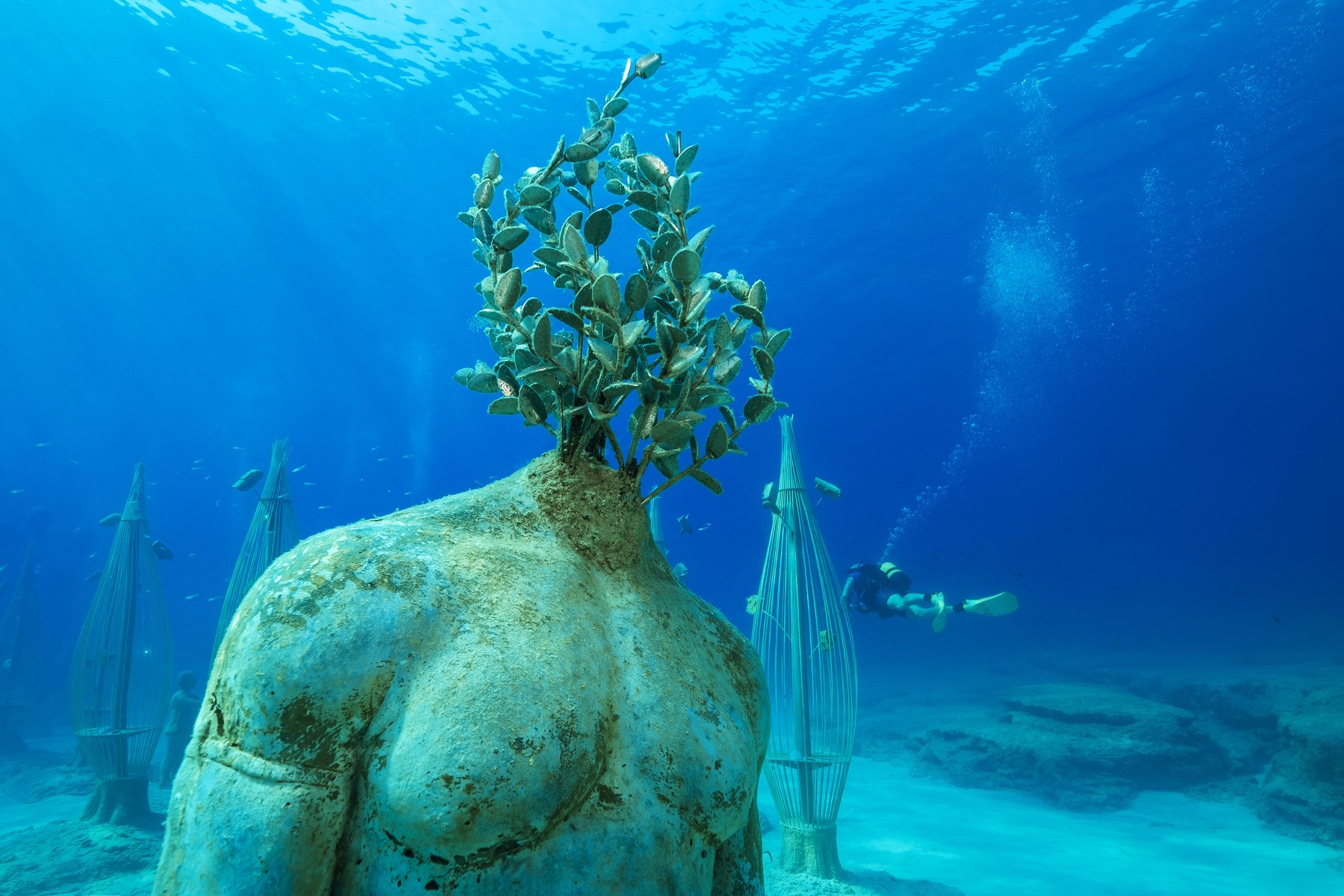 Museum of Underwater Sculpture Ayia Napa (MUSAN). Art work sculptor Jason deCaires Taylor. Mediterranean Sea, Ayia Napa, Cyprus
