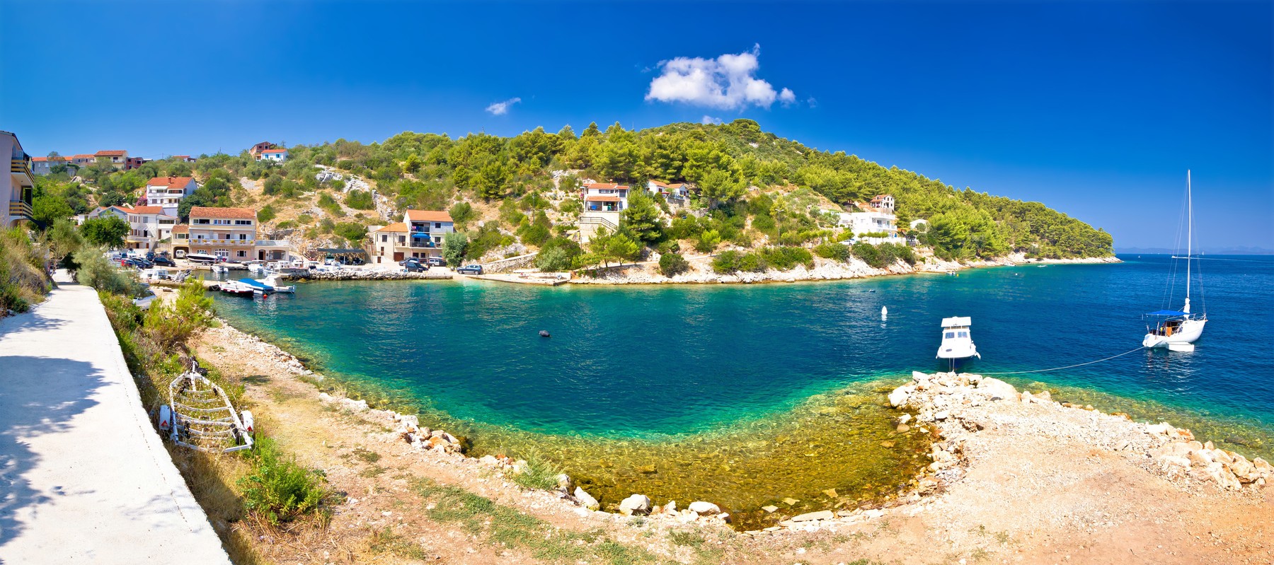 Dugi otok island village summer view