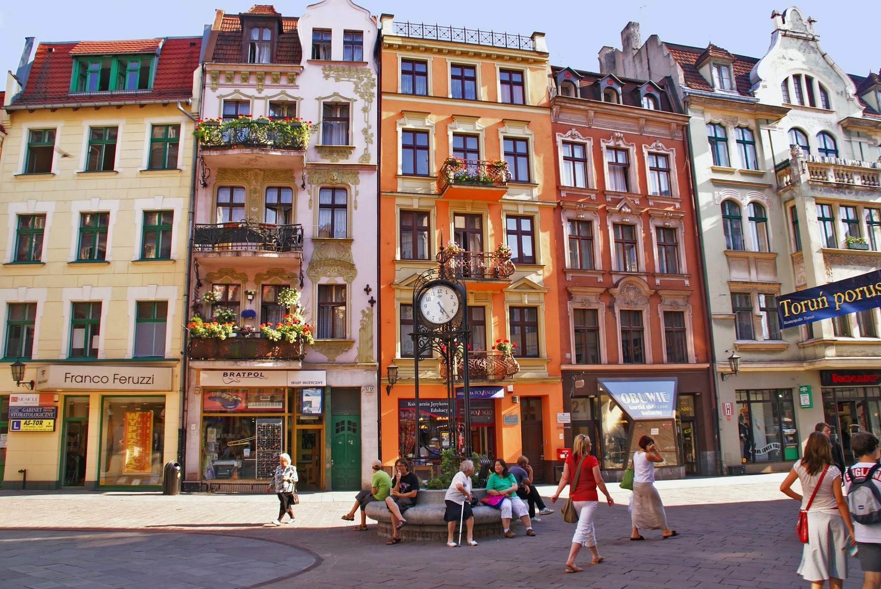 The tenement house, Szeroka street. Torun, Kuyavian-Pomeranian Voivodeship, Poland.,Image: 602307912, License: Rights-managed, Restrictions: , Model Release: no, Credit line: Dariusz Bednarek / BE&amp;W / Profimedia