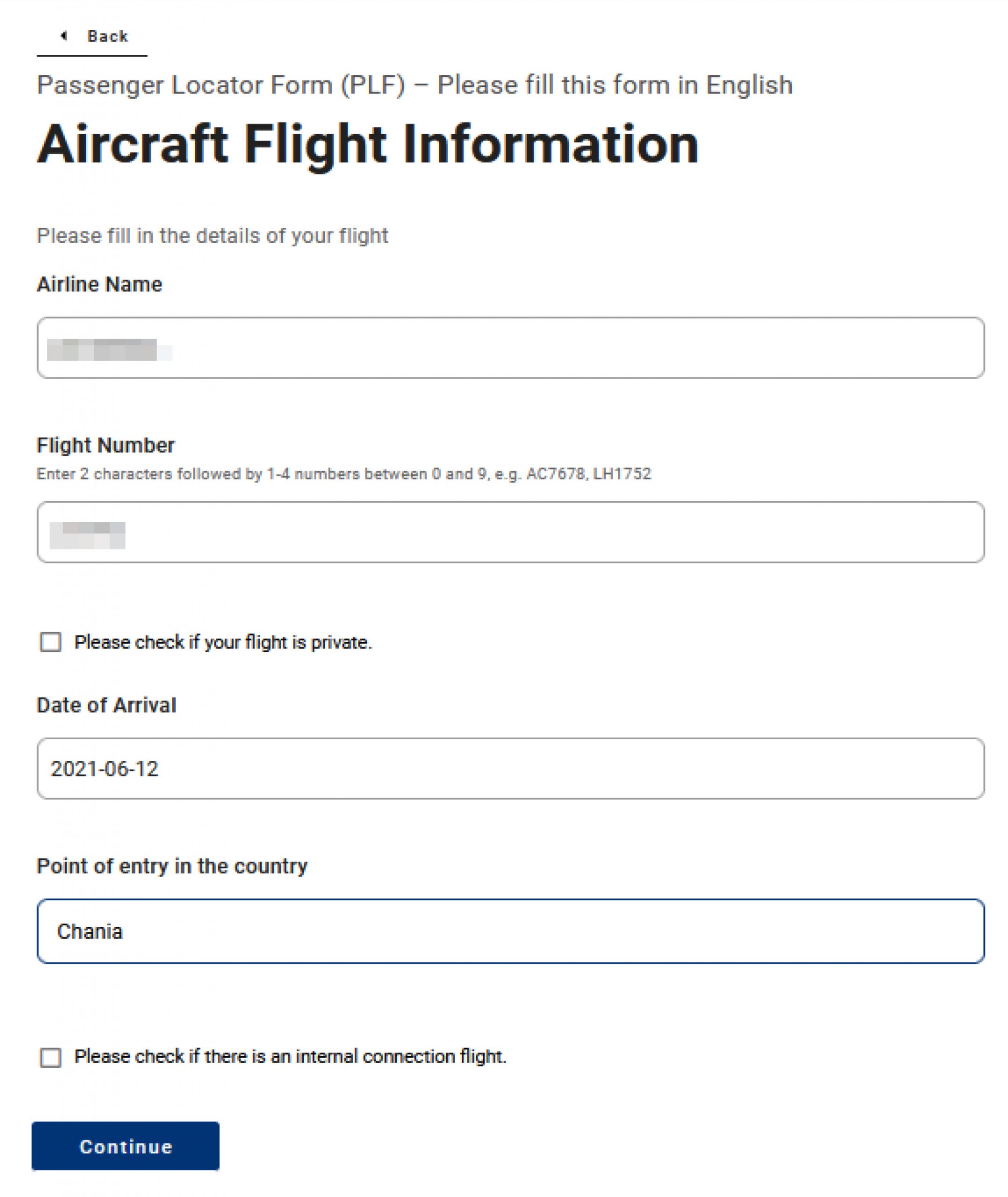 PLF obrazac za ulazak u Grčku :: UPUTSTVO ZA POPUNJAVANJE :: Fibula Air Travel