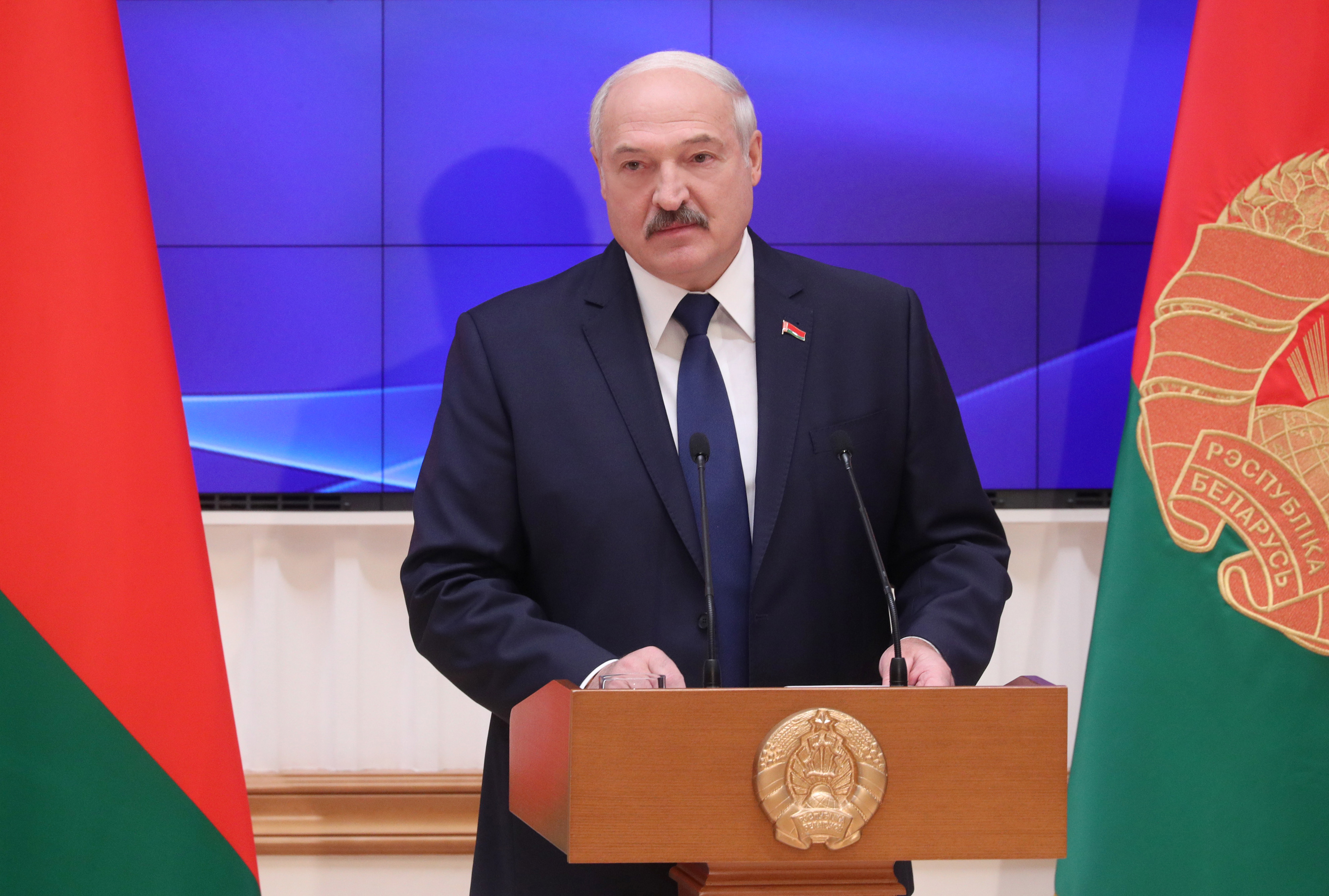 Belarussian President Alexander Lukashenko delivers his annual message to the Belarussian people and National Assembly in Minsk