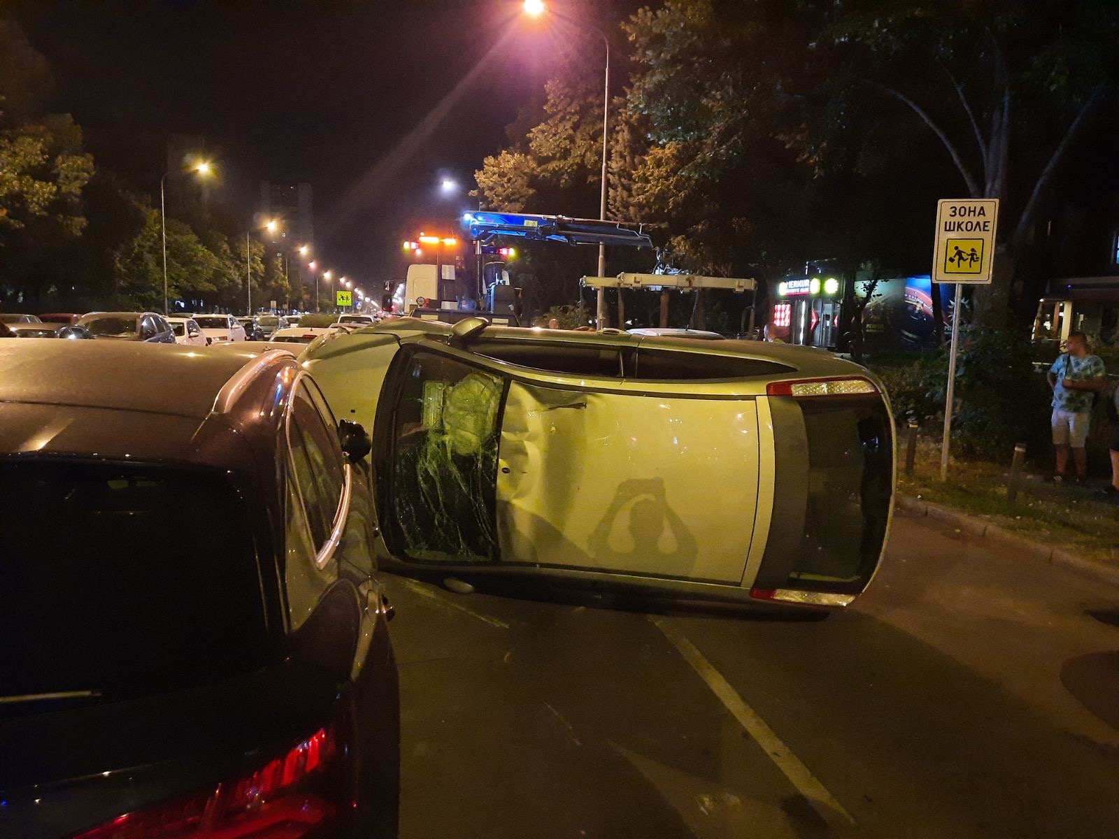Prevrnut automobil u Goce Delčeva