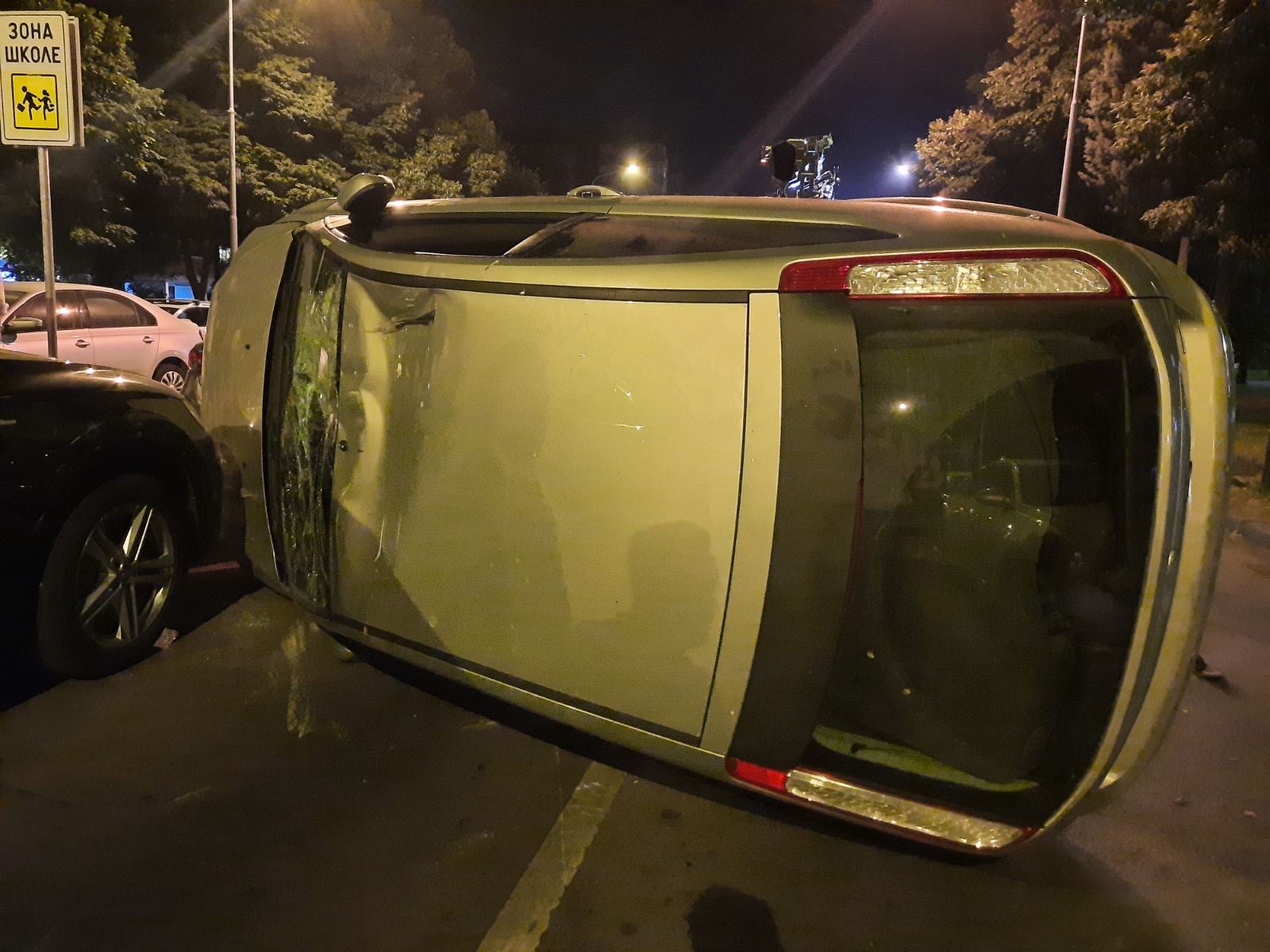 Prevrnut automobil u Goce Delčeva