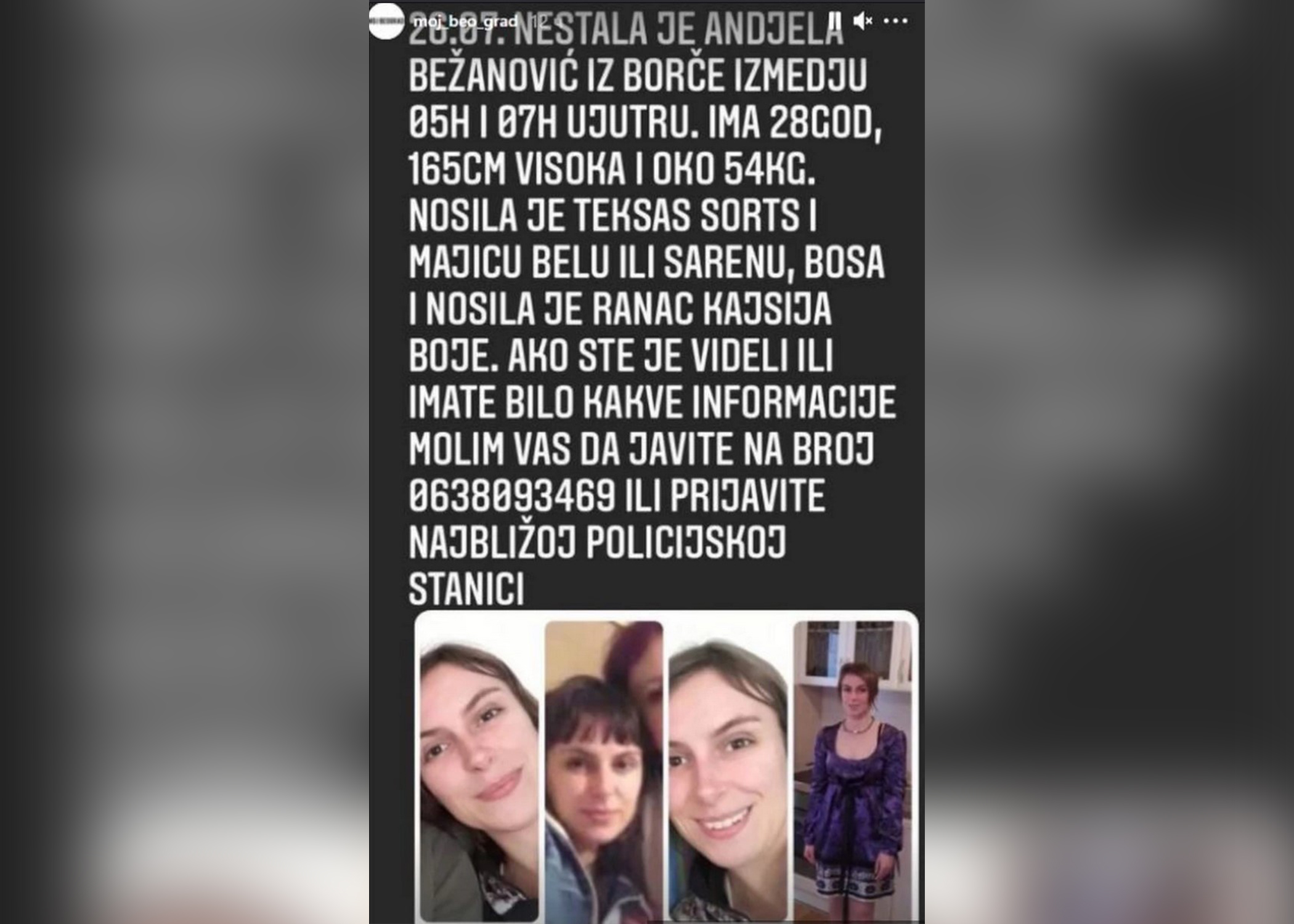 andjela iz borce nestala