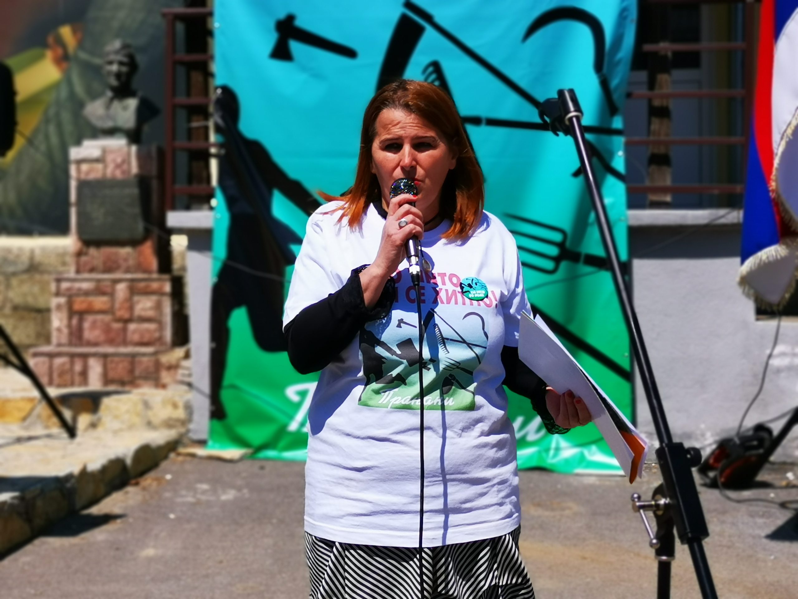 skup Pranjani, protest: pobedicemo rudarsku mafiju, Foto: Nenad Nešović/N2 a Ljubica insistira da je njena slika