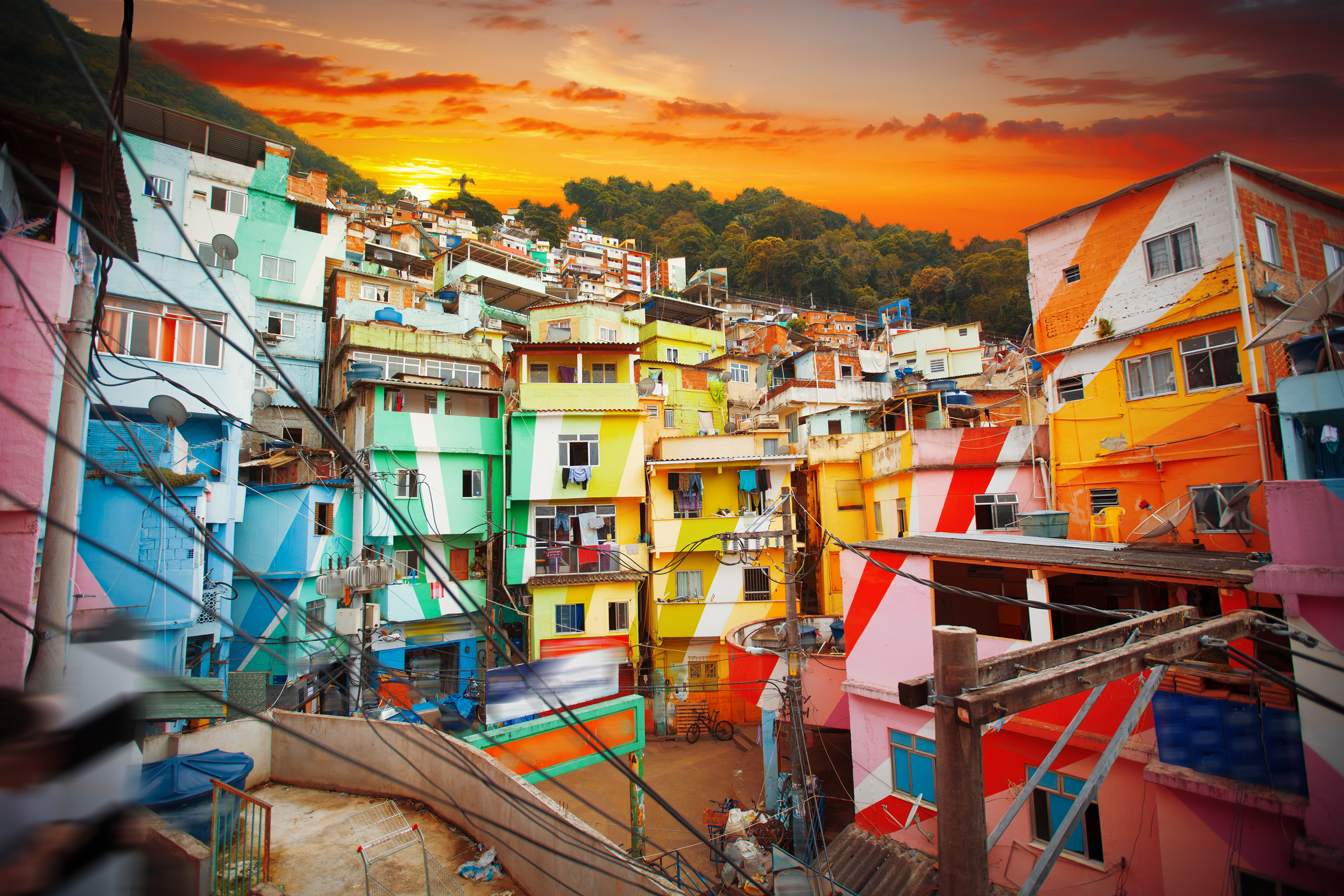 Rio,De,Janeiro,Downtown,And,Favela.,Brazil