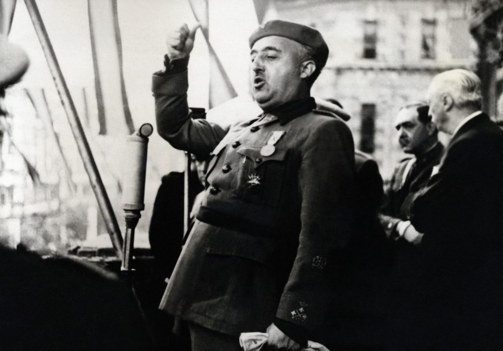 Spanish Head of State, General Francisco Franco gives a speech in Bilbao in 1939.,Image: 67998663, License: Rights-managed, Restrictions: , Model Release: no, Credit line: AFP / AFP / Profimedia