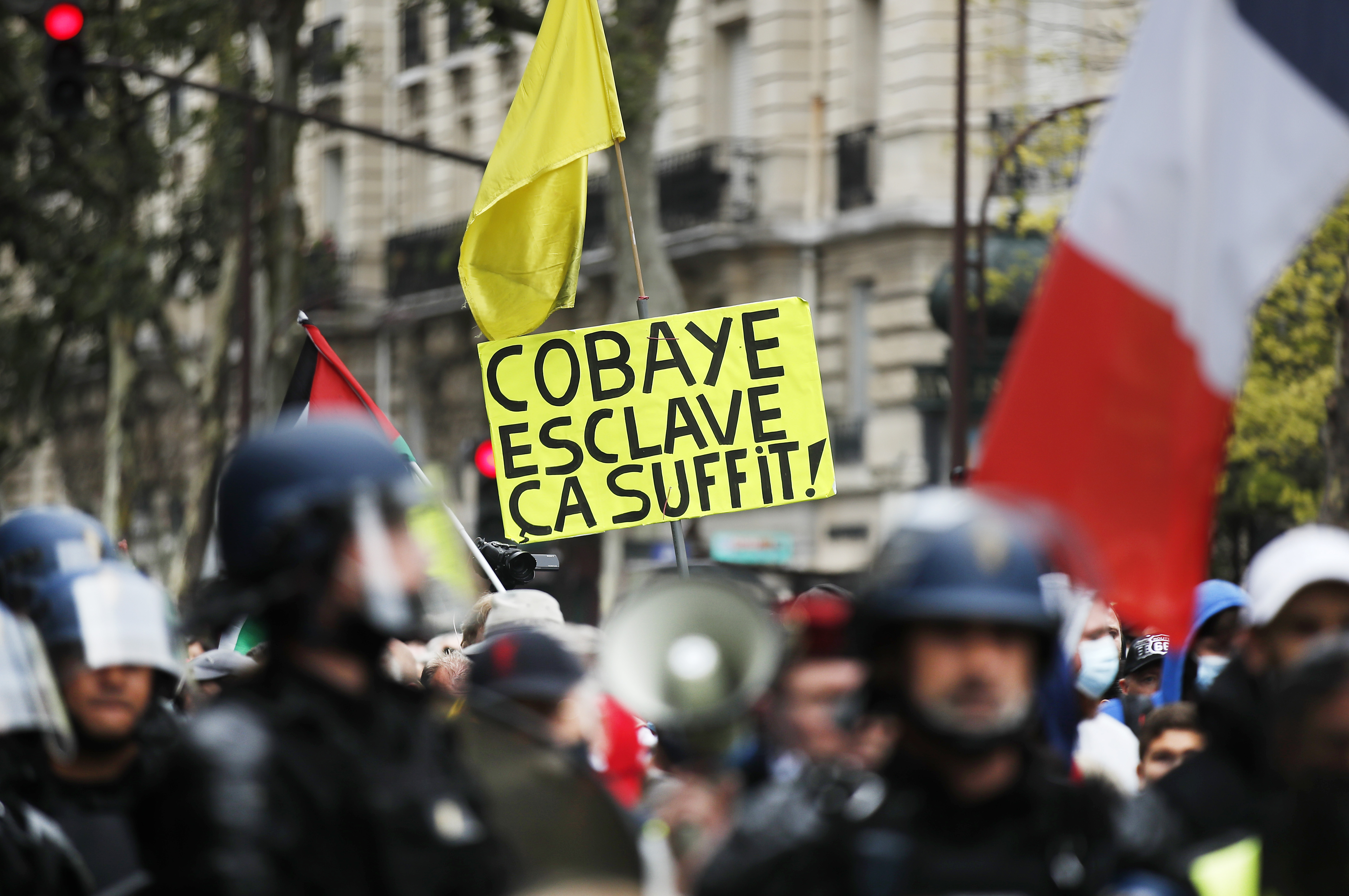 Protest against vaccine pass in Paris