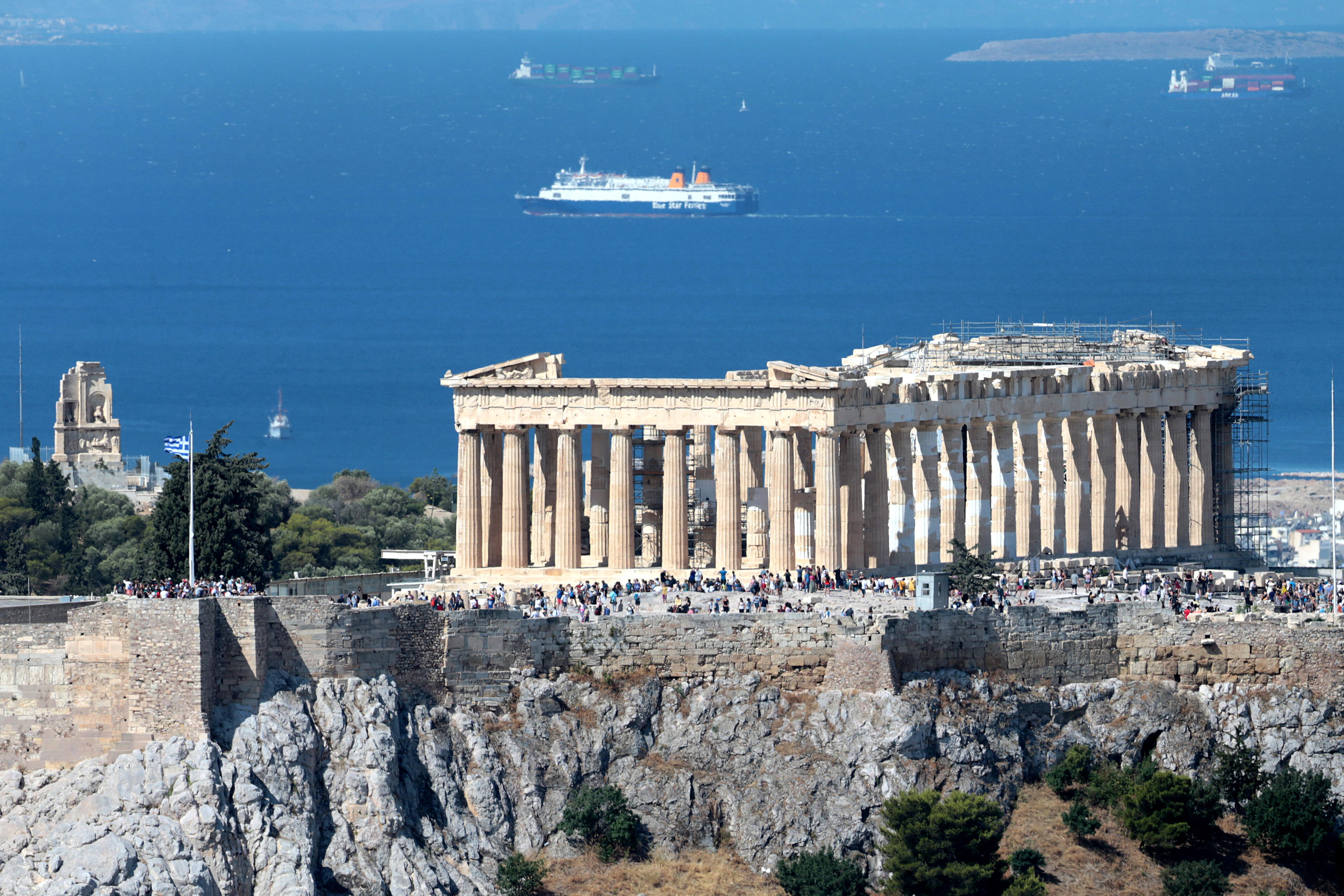 epa07709534 A general view of the Acropolis Hill as seen from Lycabettus Hill in Athens, Greece, 11 Luly 2019.  EPA-EFE/PANTELIS SAITAS