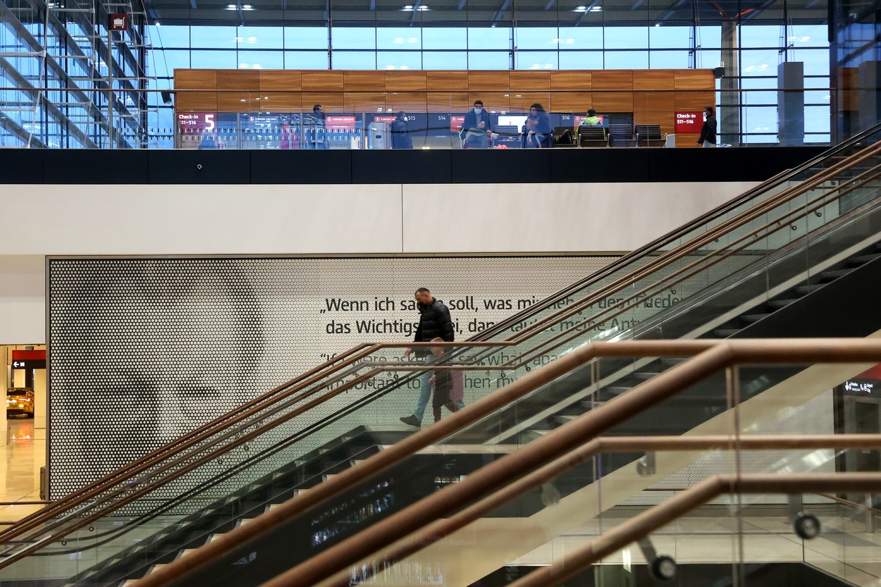 Berlin’s Brandenburg Airport from which Navalny flew to Moscow