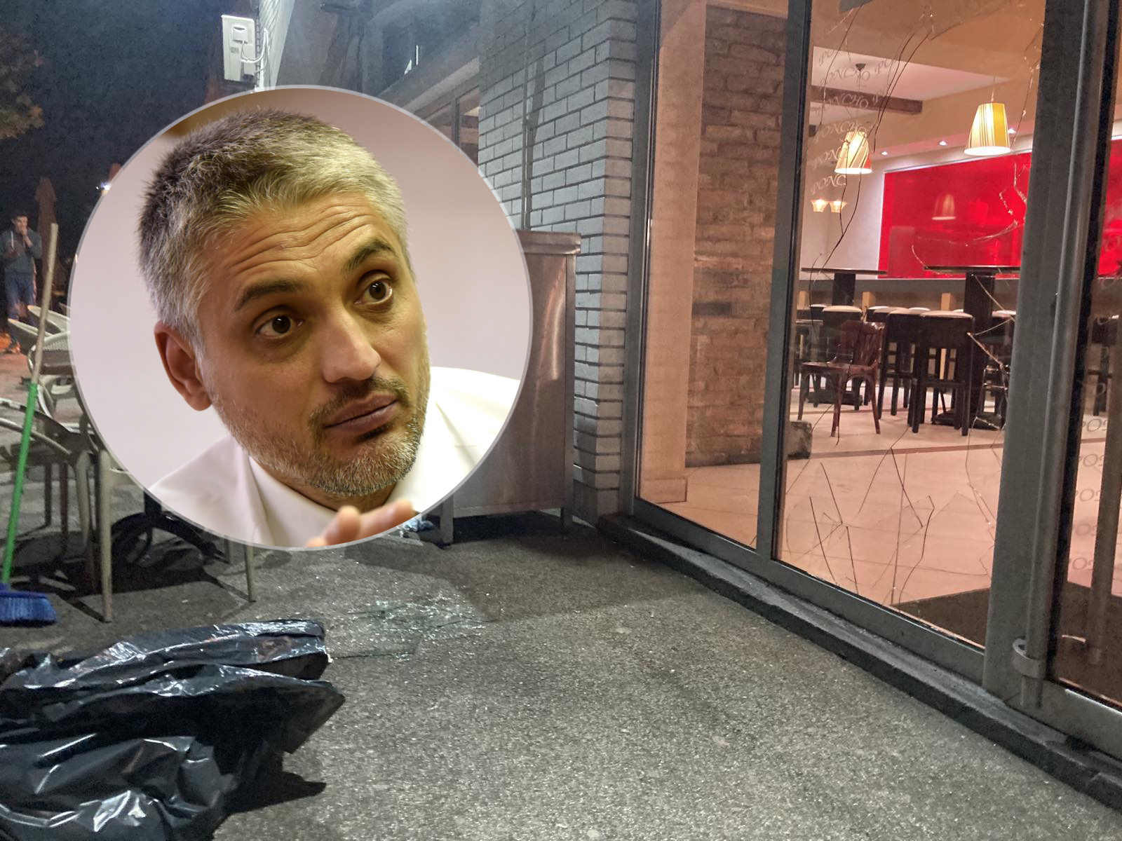 Čeda Jovanović, razbijeni izlog Poncho kombo