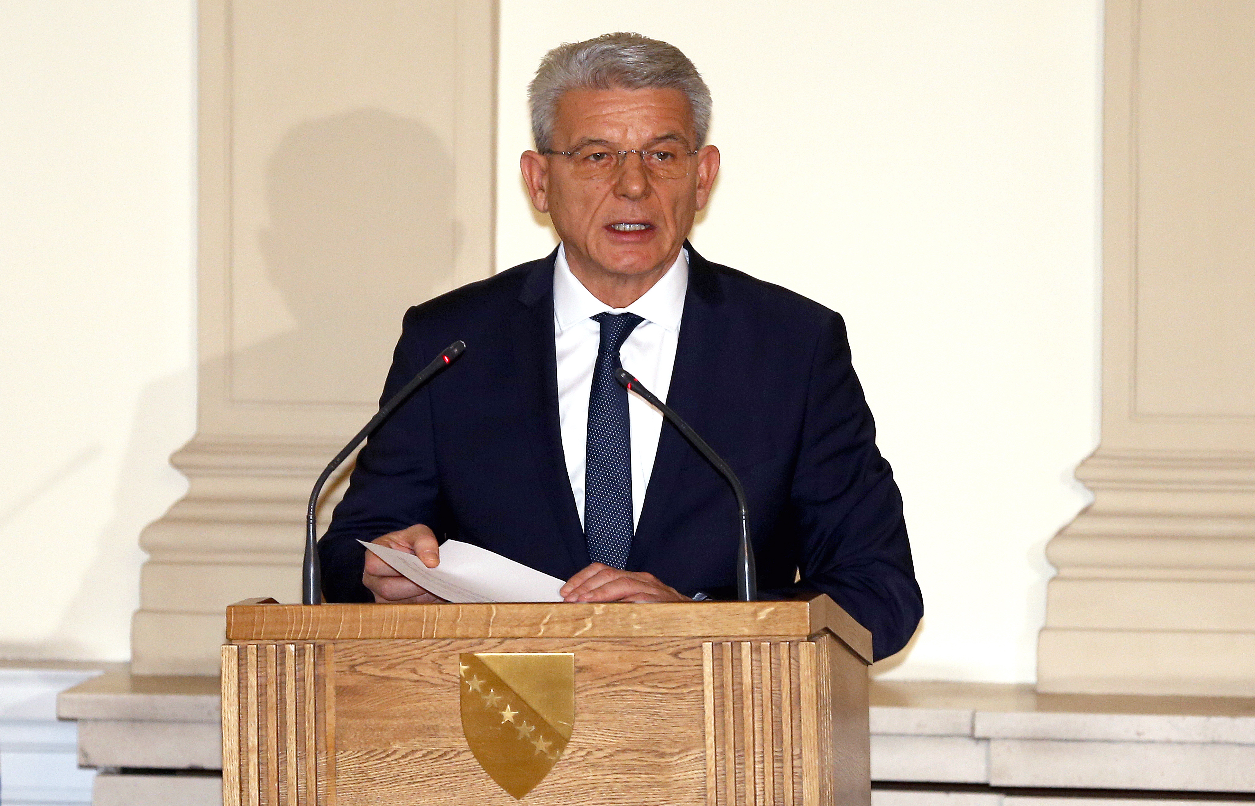 The newly elected members of the Bosnia and Herzegovina tripartite presidency.