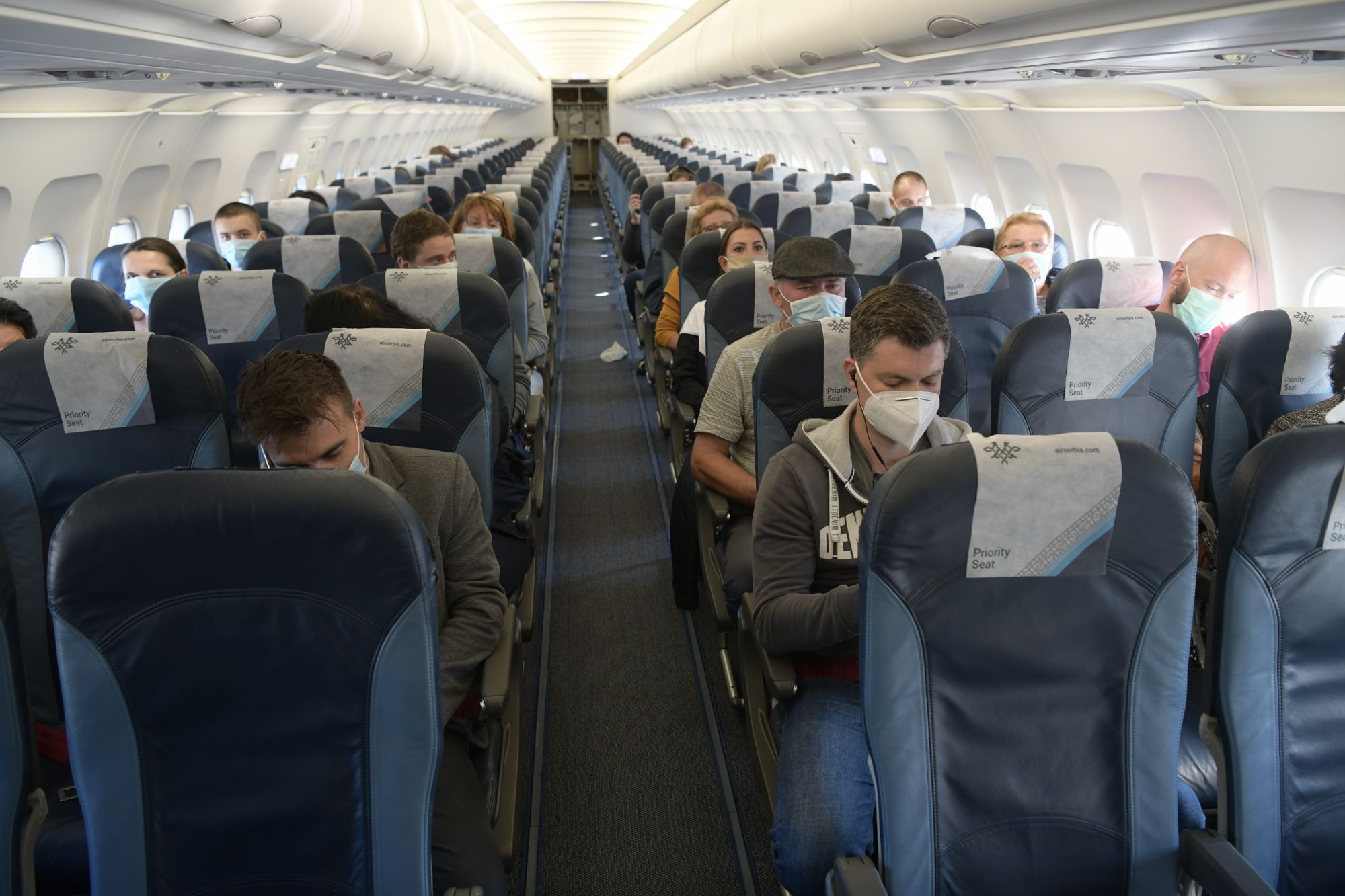 Beograd, 21.05.2020. Aerodrom "Nikola Tesla", prvi komercijalni let Air Serbia za Cirih posle koronavirusa, avion, putnici Foto: Goran Srdanov/Nova.rs