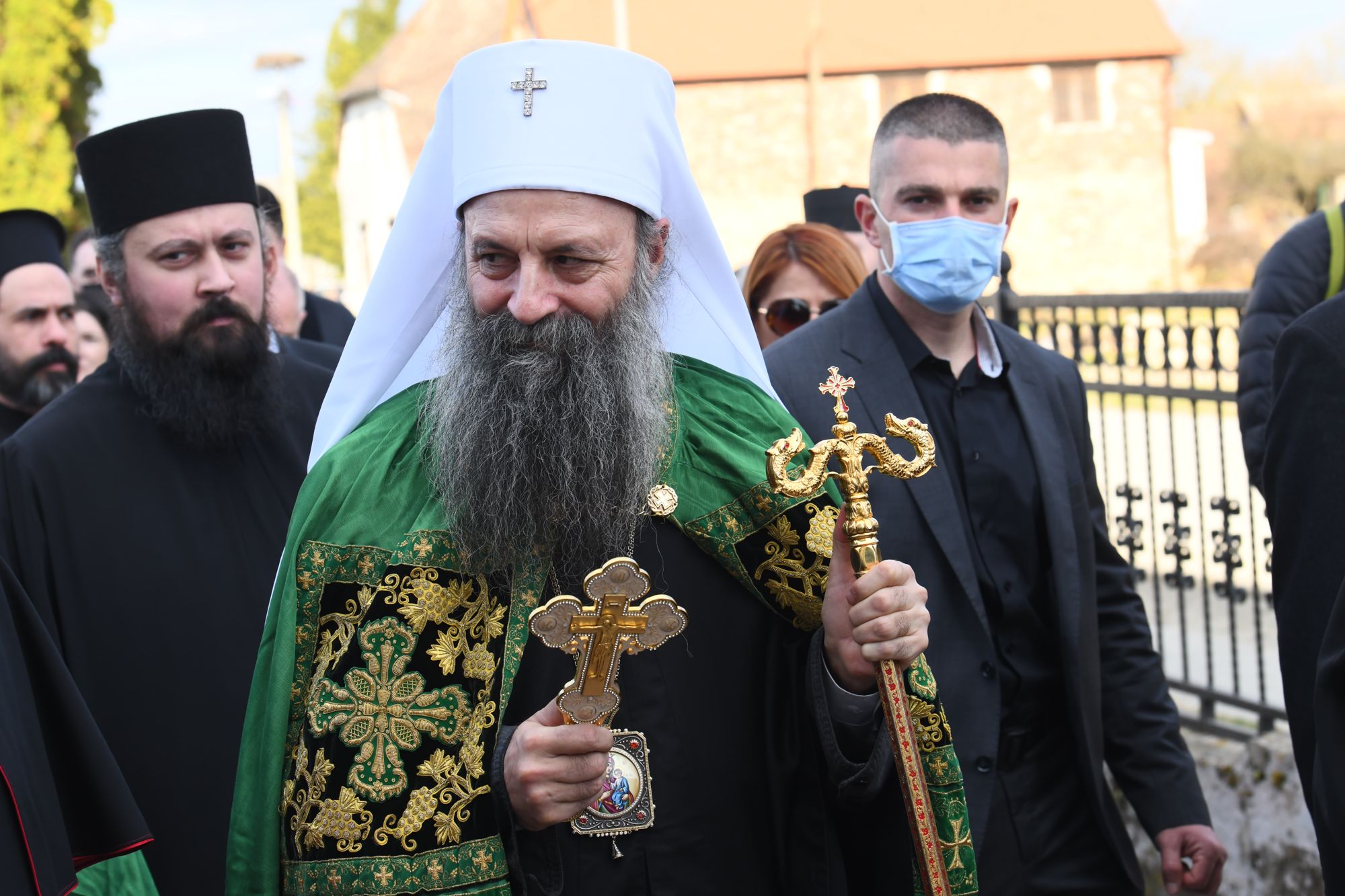 Jasenovac 27. februar 2021. Patrijarh srpski gospodin Porfirije i vladika Jovan Culibrk Foto:Goran Srdanov/Nova.rs