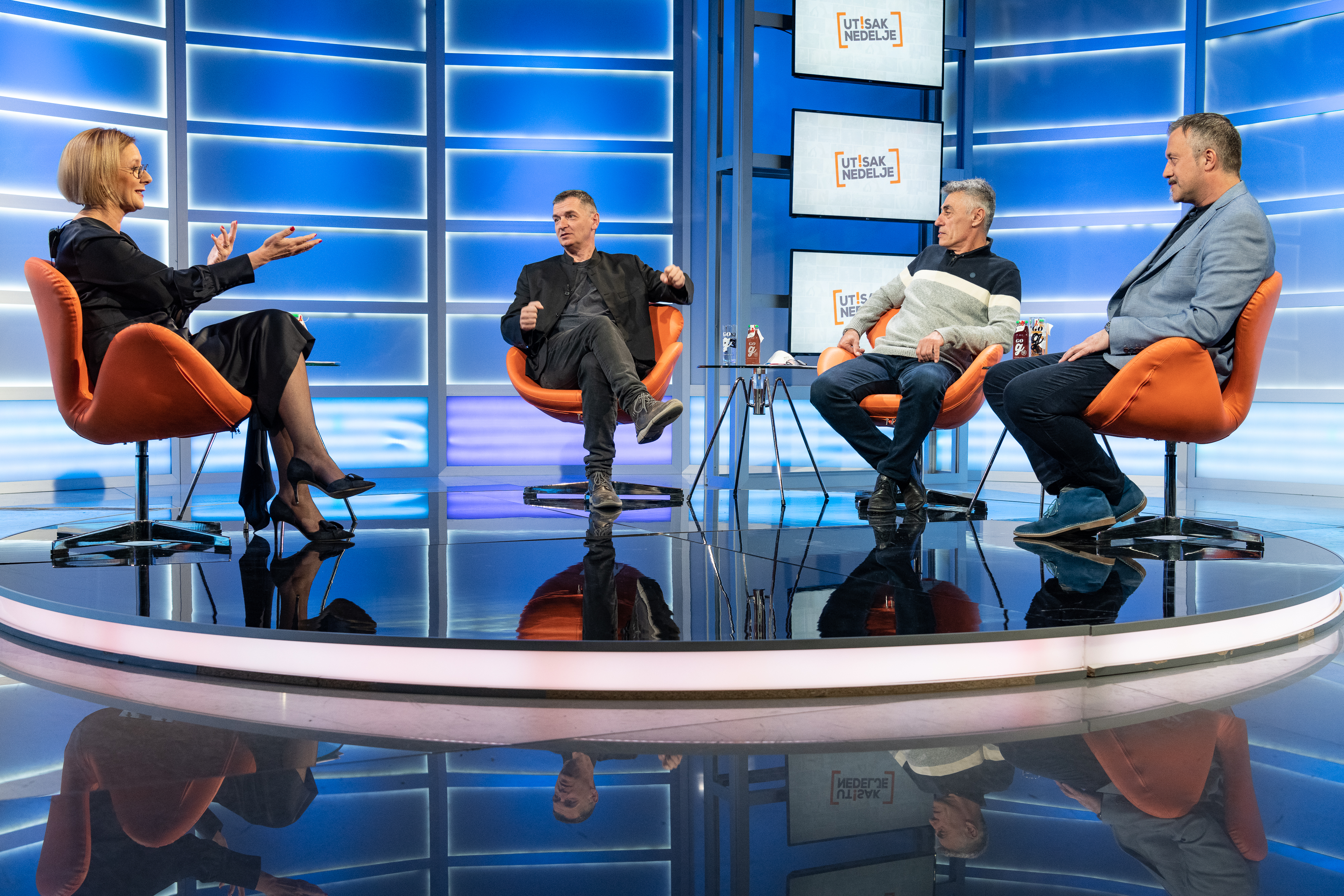Beograd 07.03.2021. Olja Bećković, Aleksandar Jovanović Ćuta, Milenko Jovanović, Miroslav Mijatović, emisija Utisak nedelje Foto: Ivan Dinić/Nova S