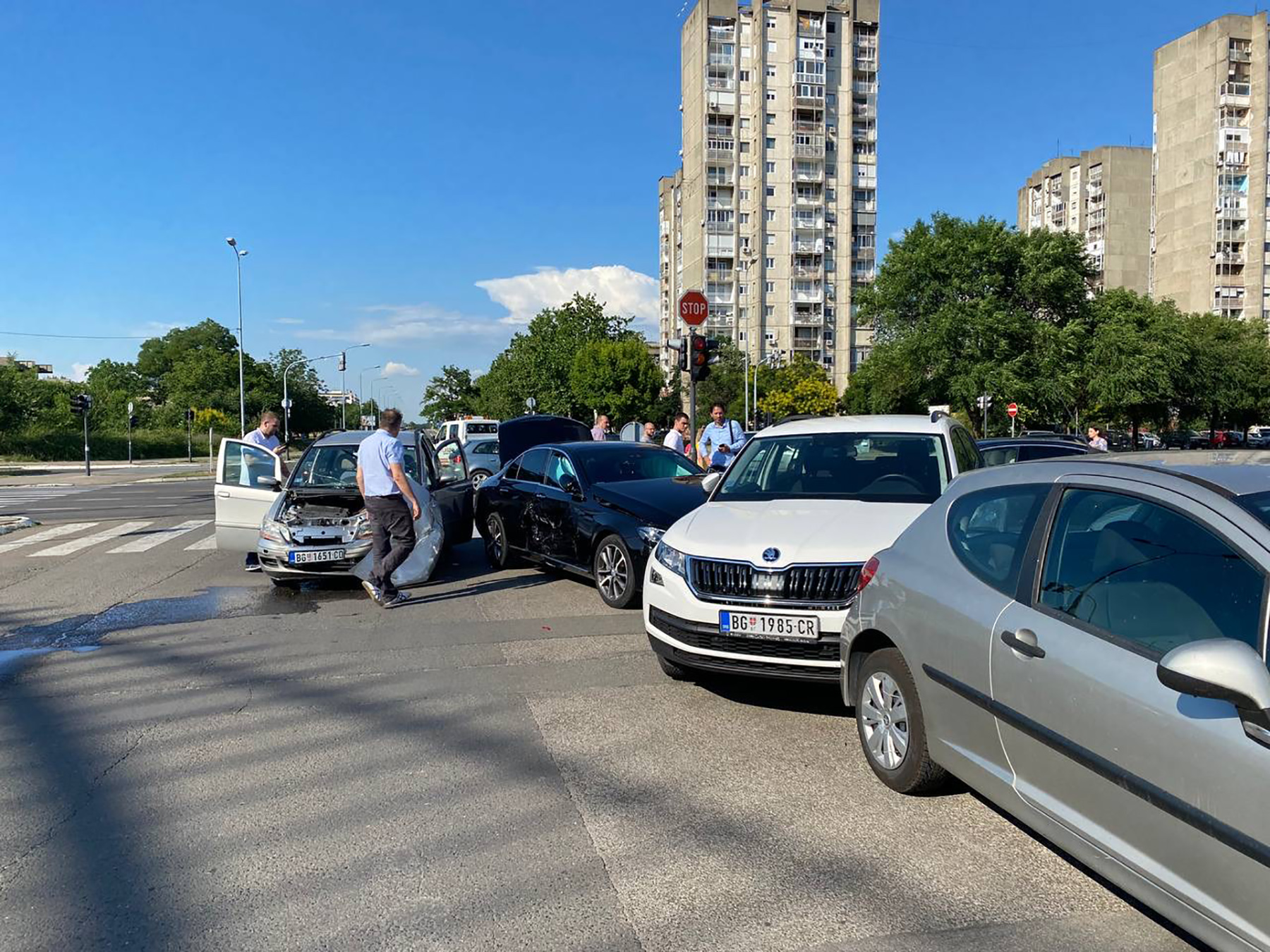 Novi Beograd, lančani sudar, udes, saobraćajna nesreća