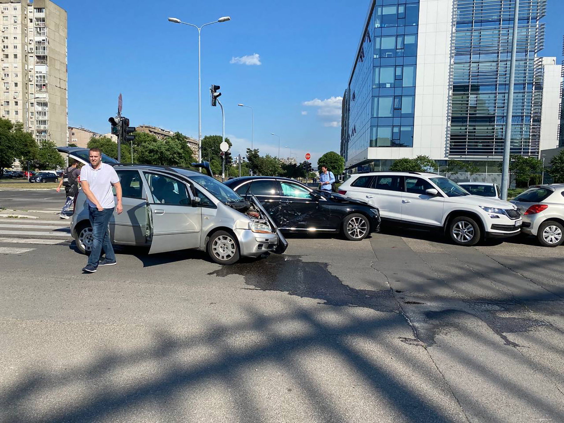 Novi Beograd, lančani sudar, udes, saobraćajna nesreća