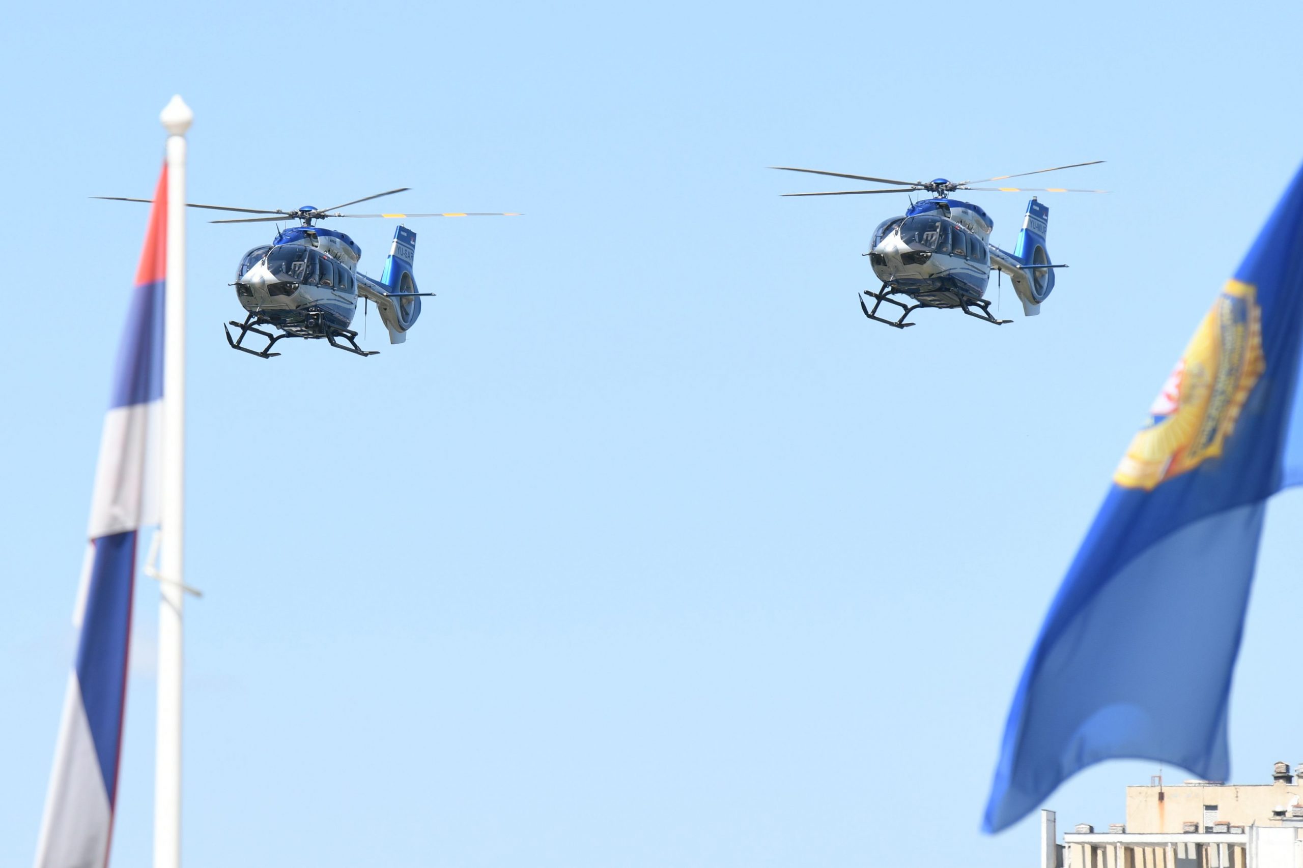 Beograd 20. jun 2021. Centralna manifestacija povodom Dana Ministarstva unutrasnjih poslova (MUP) i Dana policije na platou ispred Palate Srbija u Novom Beogradu helikopter  policija Foto:Goran Srdanov/Nova.rs