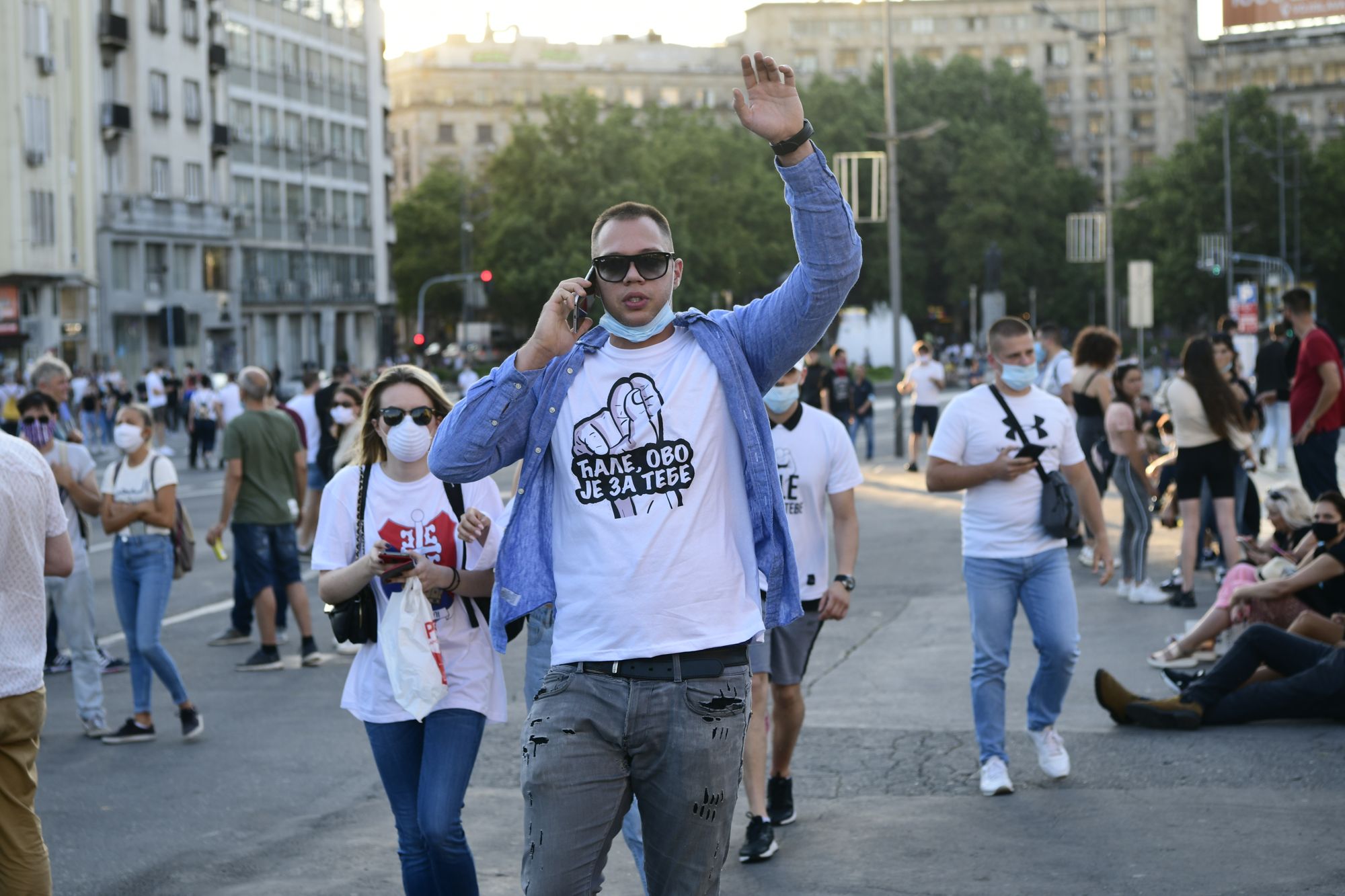 Beograd 10.07.2020. Petar Djurić, Petar Đurić, Ćale ovo je za tebe. Skupština Srbije, protest, četvrti dan, 4 dan, Foto: Goran Srdanov/Nova.rs