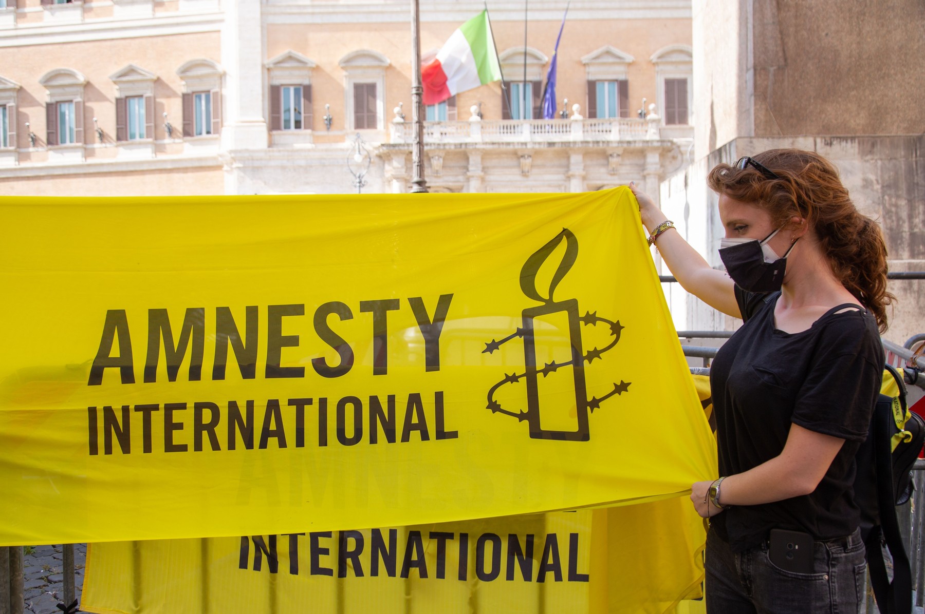 Flashmob for Patrick Zaki in Rome, RM, Italy - 18 Jun 2021
