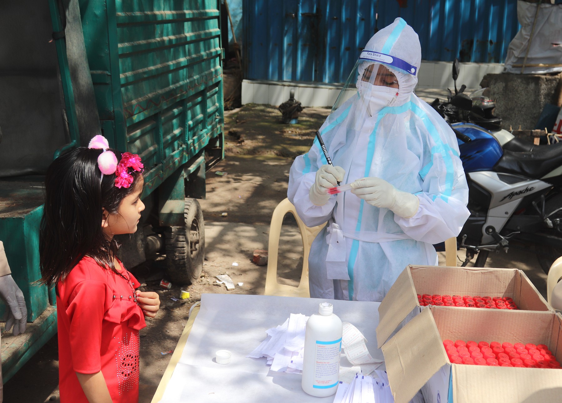 COVID-19 RT-PCR test in New Delhi, India - 27 Mar 2021