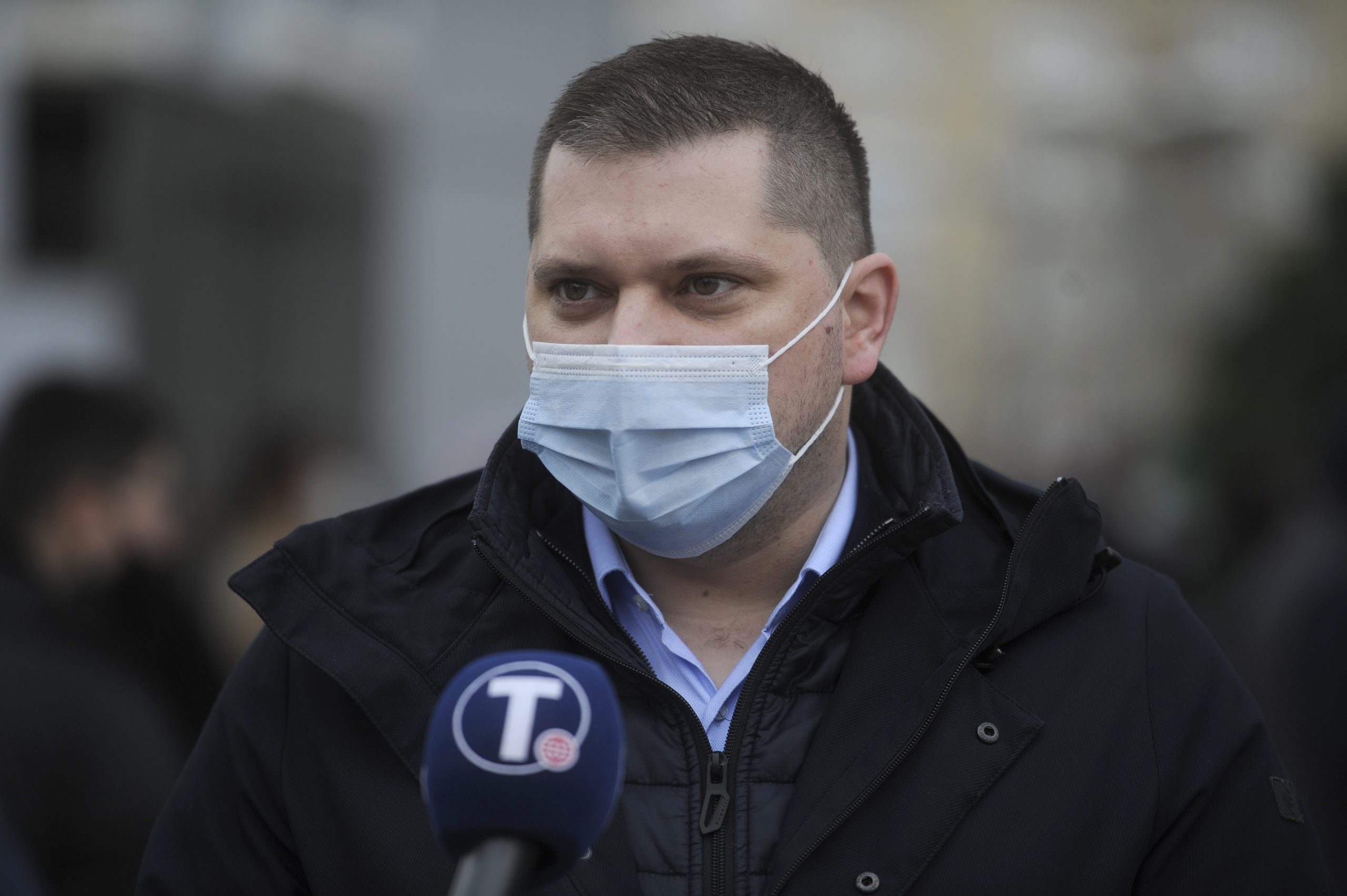 Beograd, 28. marta 2021 - Predsednik Skupstine Grada Beograda Nikola Nikodijevic obisao je punktove za vakcinaciju na Beogradskom Sajmu. FOTO TANJUG/ TARA RADOVANOVIC/ bg