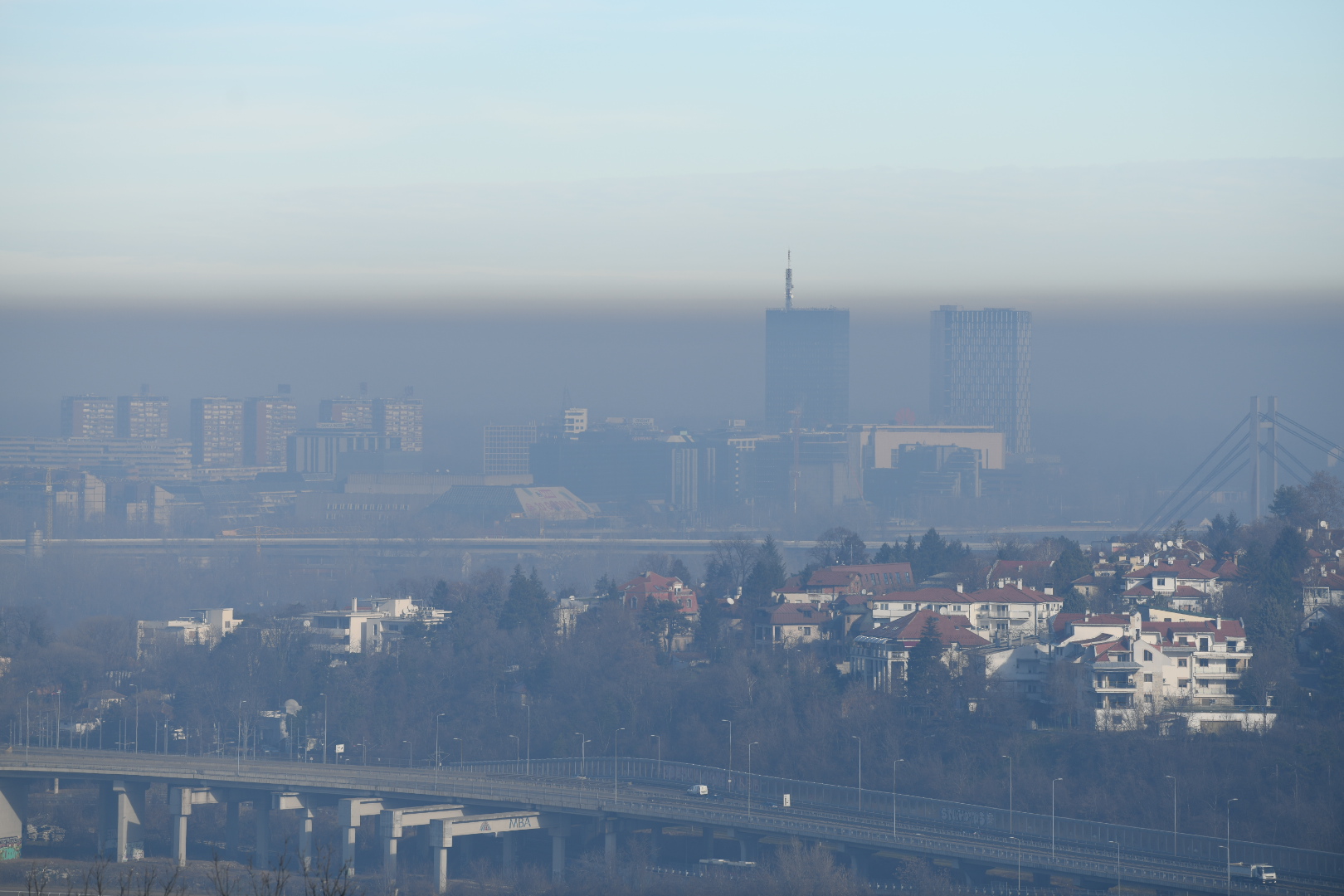 Beograd 03.02.2021. Zagadjenje nad Beogradom, panorama, smog, zagađenje Foto: Vesna Lalić/Nova.rs