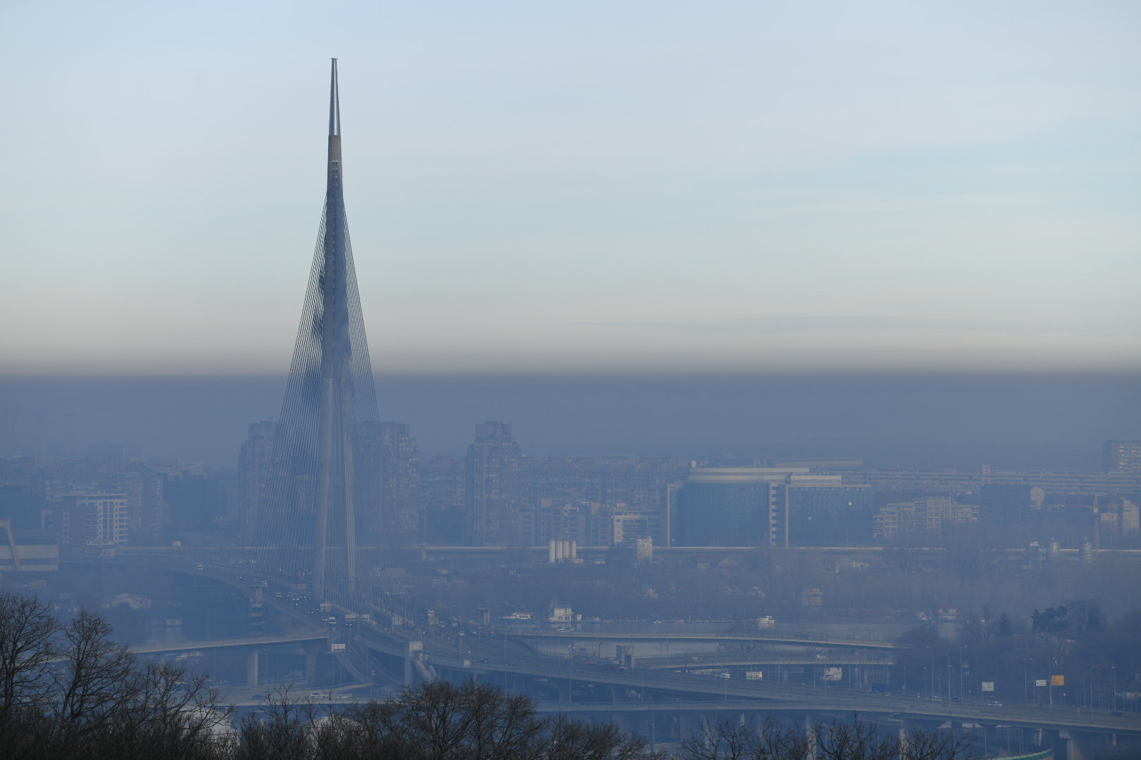 Beograd 03.02.2021. Zagadjenje nad Beogradom, panorama, smog, zagađenje Foto: Vesna Lalić/Nova.rs