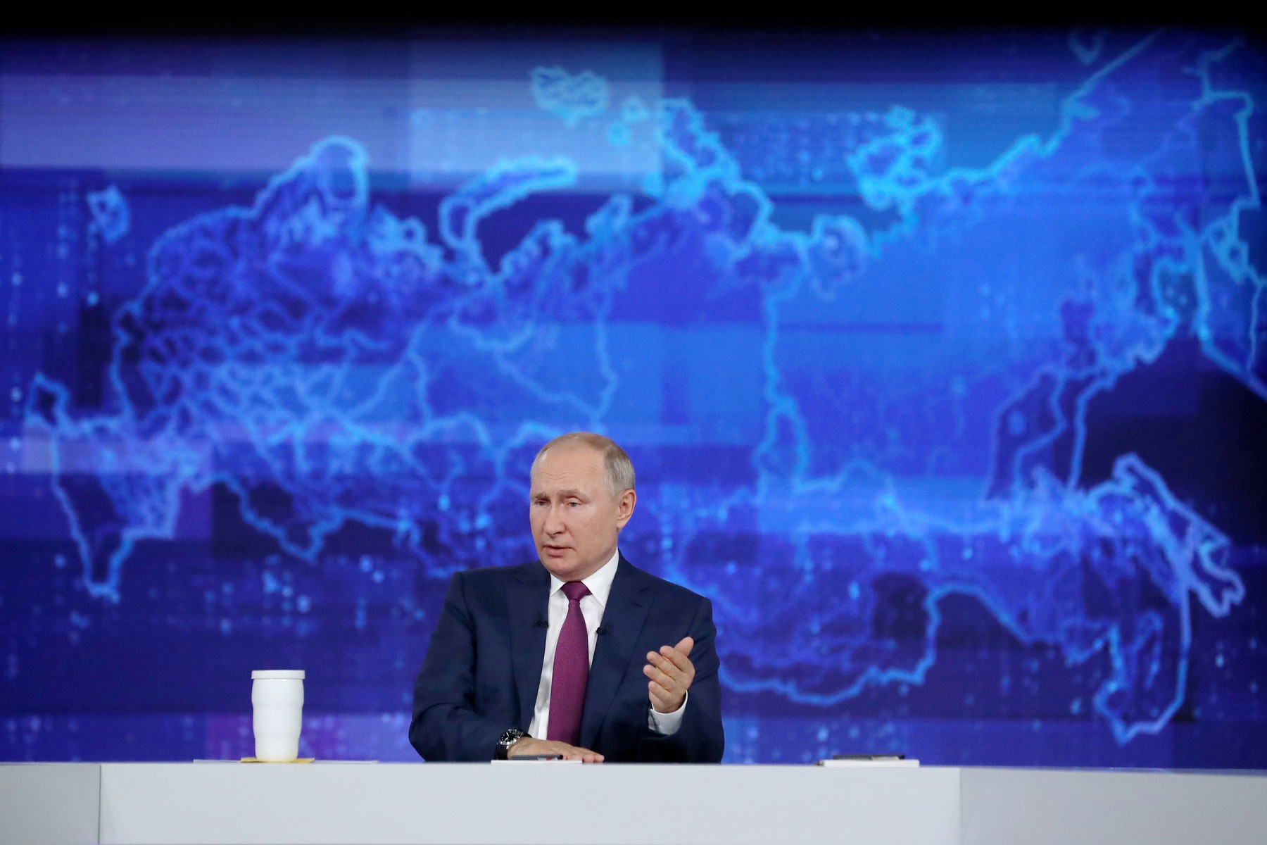 Russia's President Vladimir Putin holds annual televised phone-in