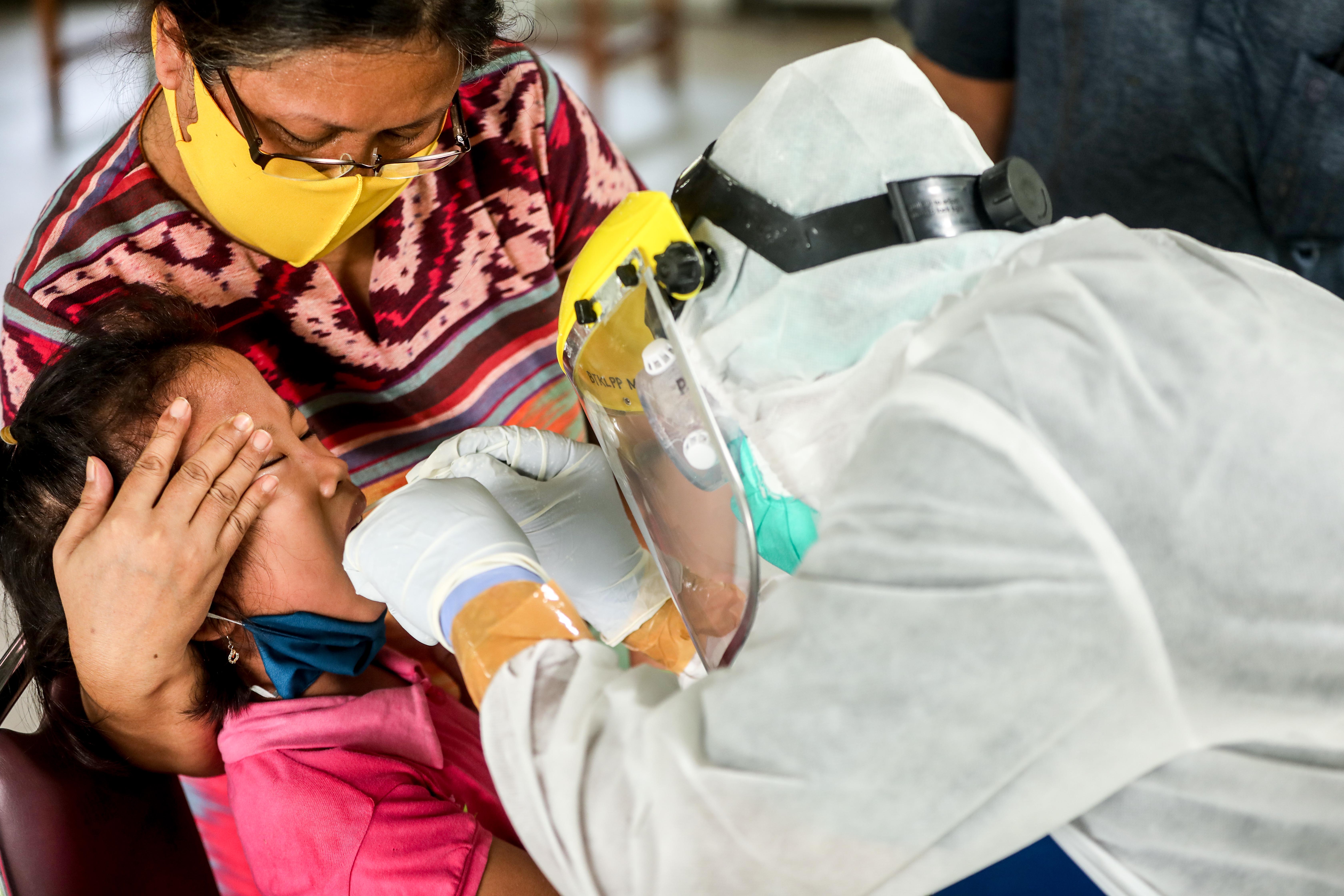 Swab tests amid the coronavirus pandemic in Medan