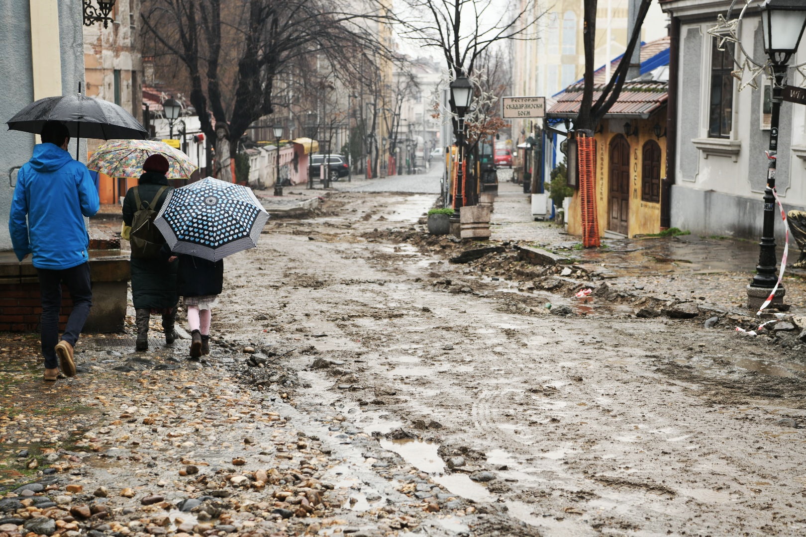 Beograd 31. januar 2021. Skadarska ulica, Skadarlija, rekonstrukcija, radovi, raskopana ulica Foto:Vesna Lalić/Nova.rs