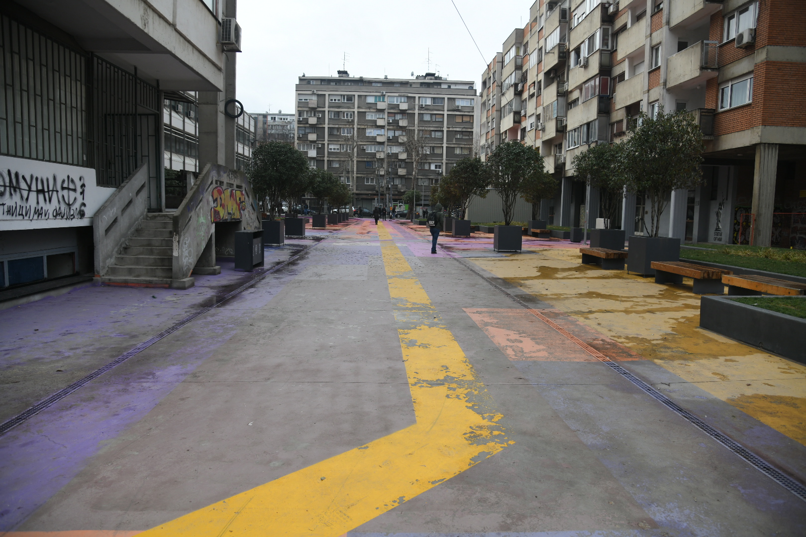 Beograd 01.02.2021. Plato Raše Popova, prolaz između, izmedju, ulica 27. marta i Knez Danilove, Raša Popov, spomenik Foto: Nemanja Jovanović/Nova.rs