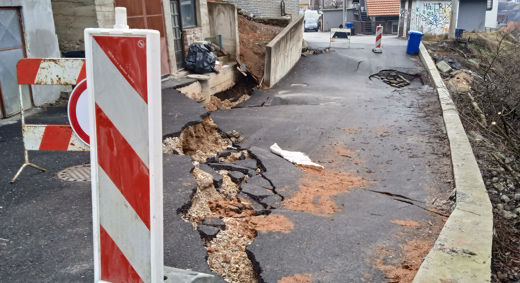 Uzice kliziste, užičko naselje Koštica u Ulici Svetozara Markovića