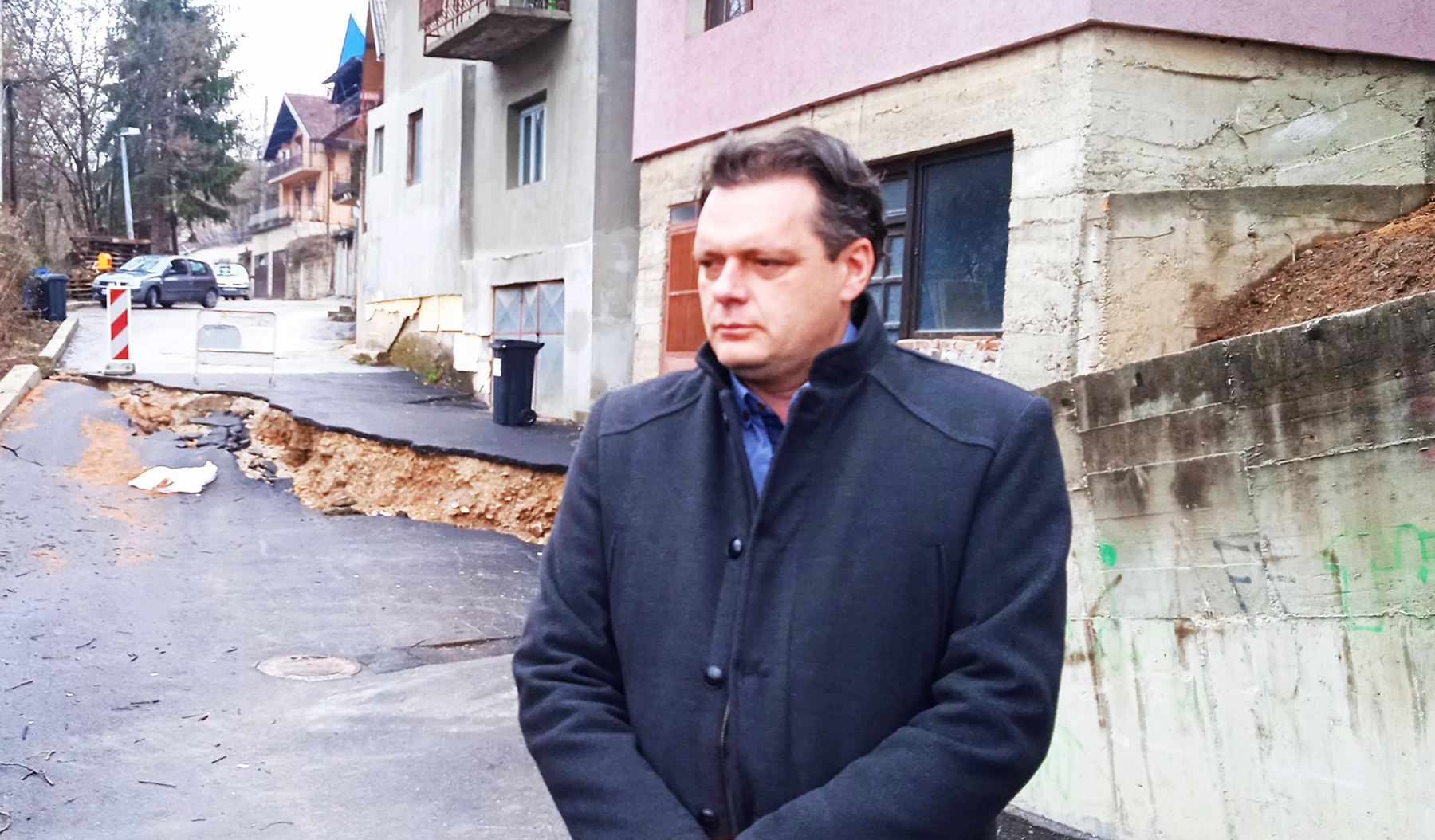 Uzice kliziste, užičko naselje Koštica u Ulici Svetozara Markovića