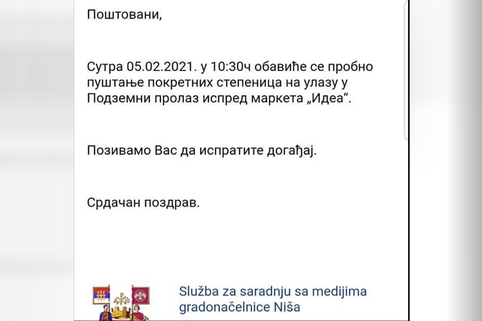 Niš, tvit, tviter Foto: Pritnscreen/Twitter
