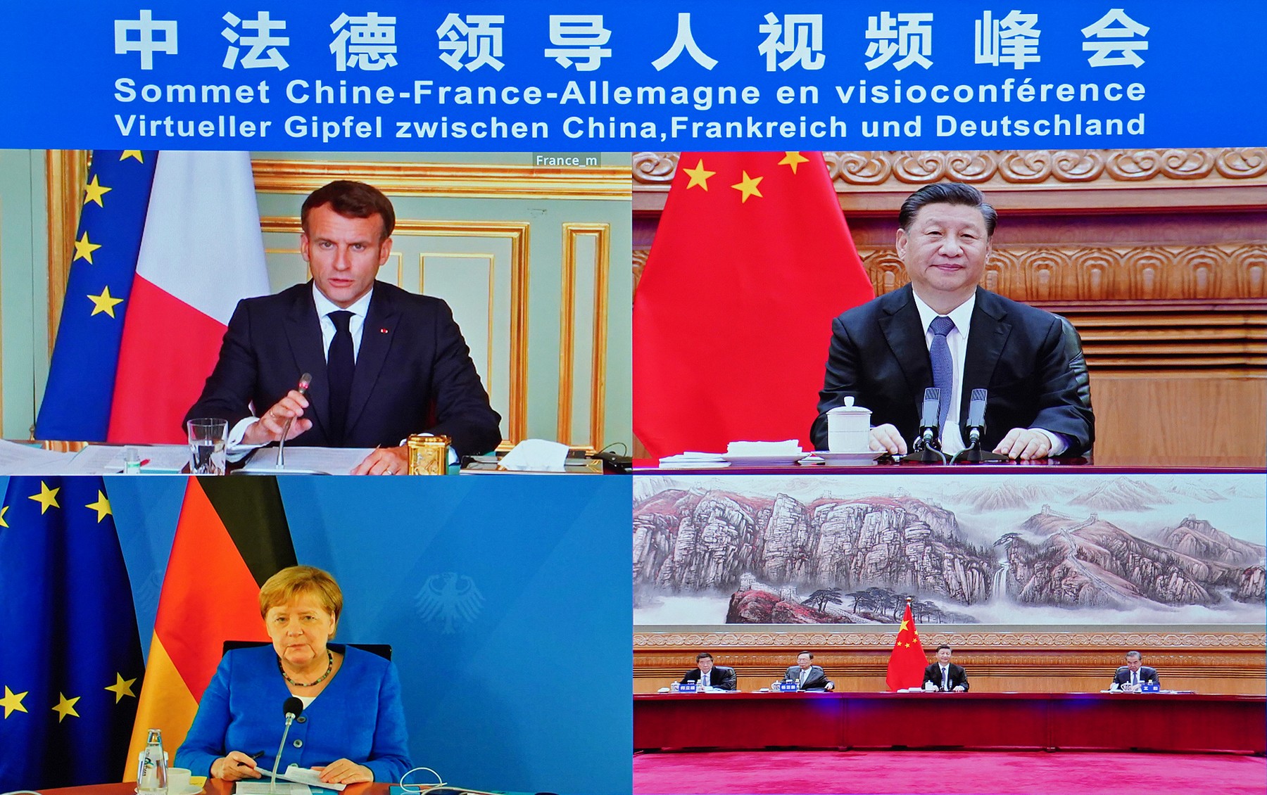 CHINA BEIJING XI JINPING FRANCE GERMANY LEADERS VIRTUAL SUMMIT (CN)