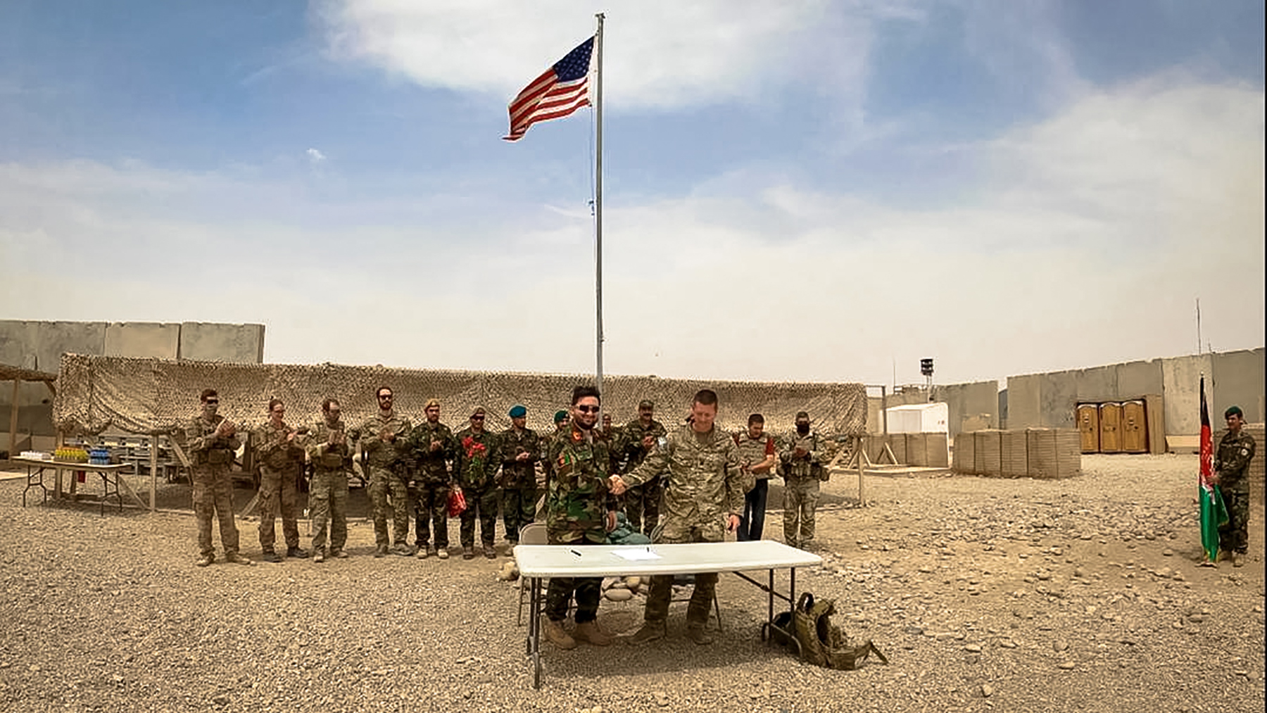 US forces in Afghanistan hand over base to Afghan National Army