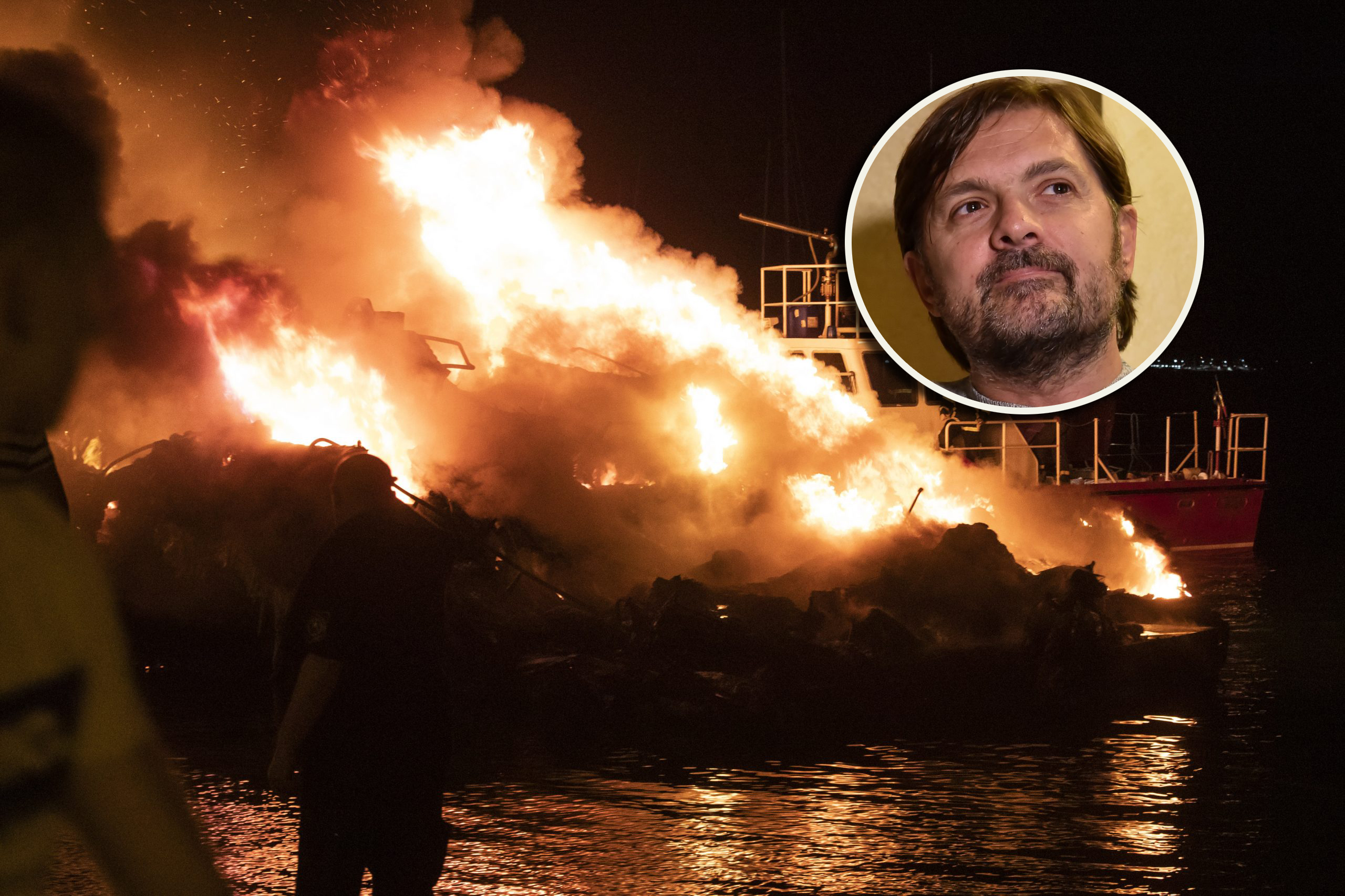 milan popovic izgorela jahta u splitu pozar požar Split, 30. maja 2021.