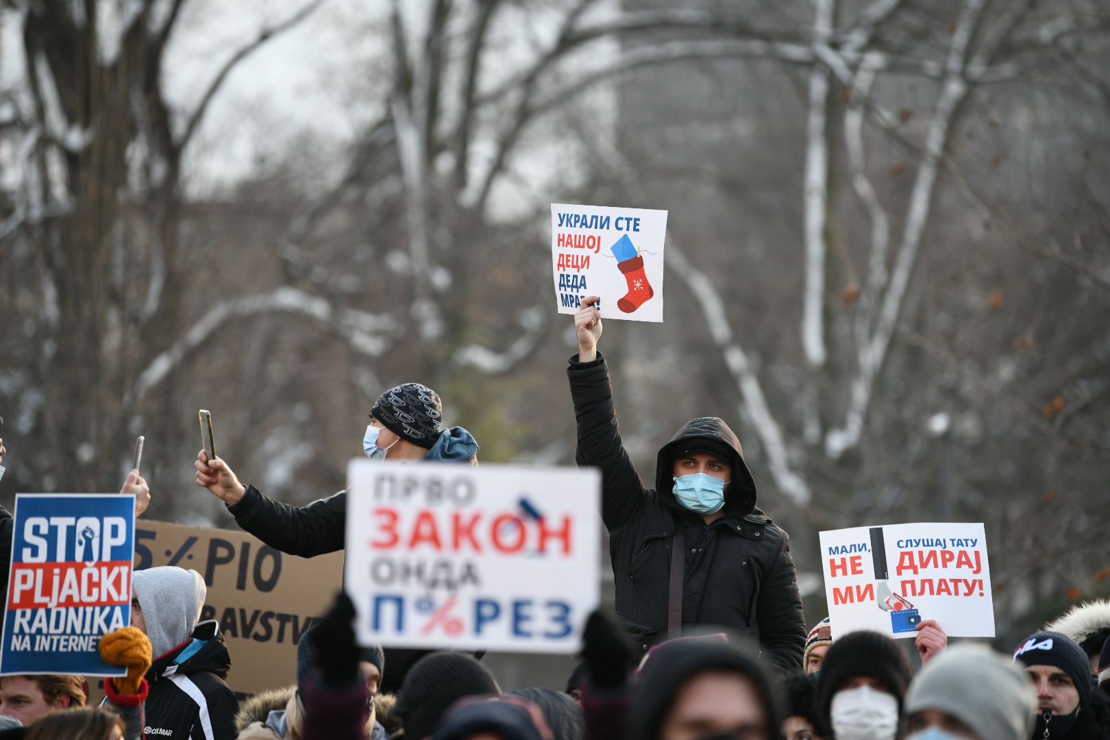Beograd 16. januar 2021. Udruzenje radnika na internetu (frilenseri) protest ispred Narodne skupstine u Beogradu  Foto:Vesna Lalić/Nova.rs