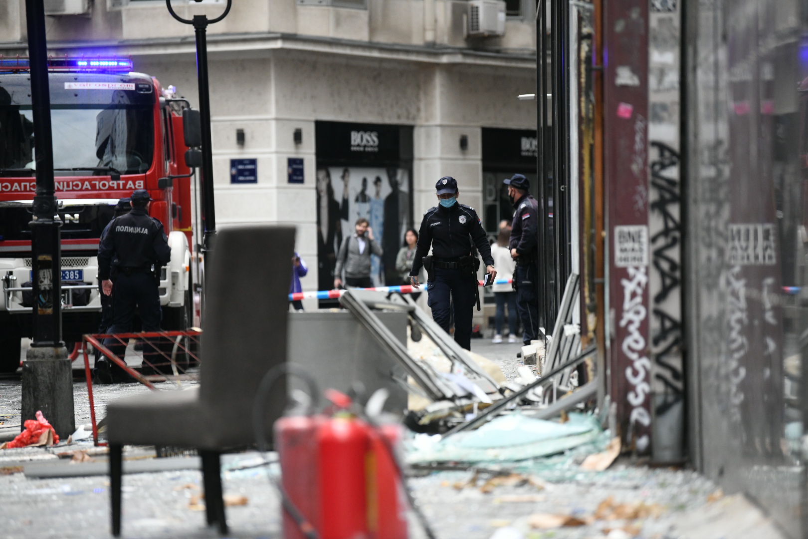 Beograd 31.05.2021. Čika Ljubina ulica, eksplozija, hronika, plinska boca, vatrogasci, policija, uviđaj, uvidjaj Foto: Vesna Lalić/Nova.rs