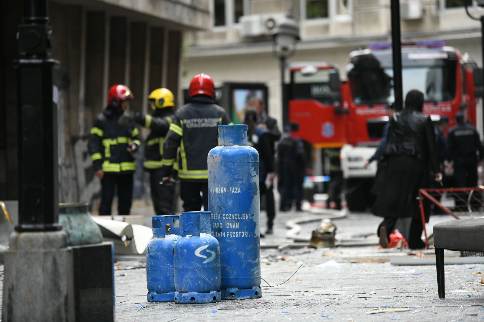 Beograd 31.05.2021. Čika Ljubina ulica, eksplozija, hronika, plinska boca, vatrogasci, policija, uviđaj, uvidjaj Foto: Vesna Lalić/Nova.rs
