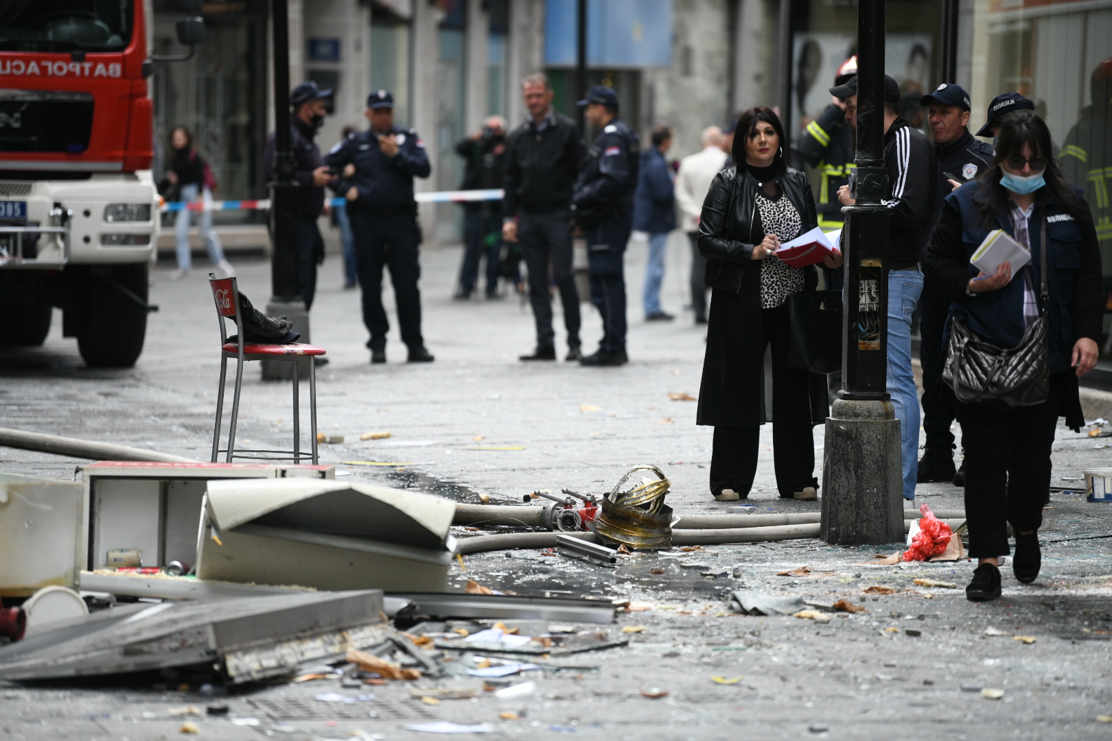 Beograd 31.05.2021. Čika Ljubina ulica, eksplozija, hronika, plinska boca, vatrogasci, policija, uviđaj, uvidjaj Foto: Vesna Lalić/Nova.rs