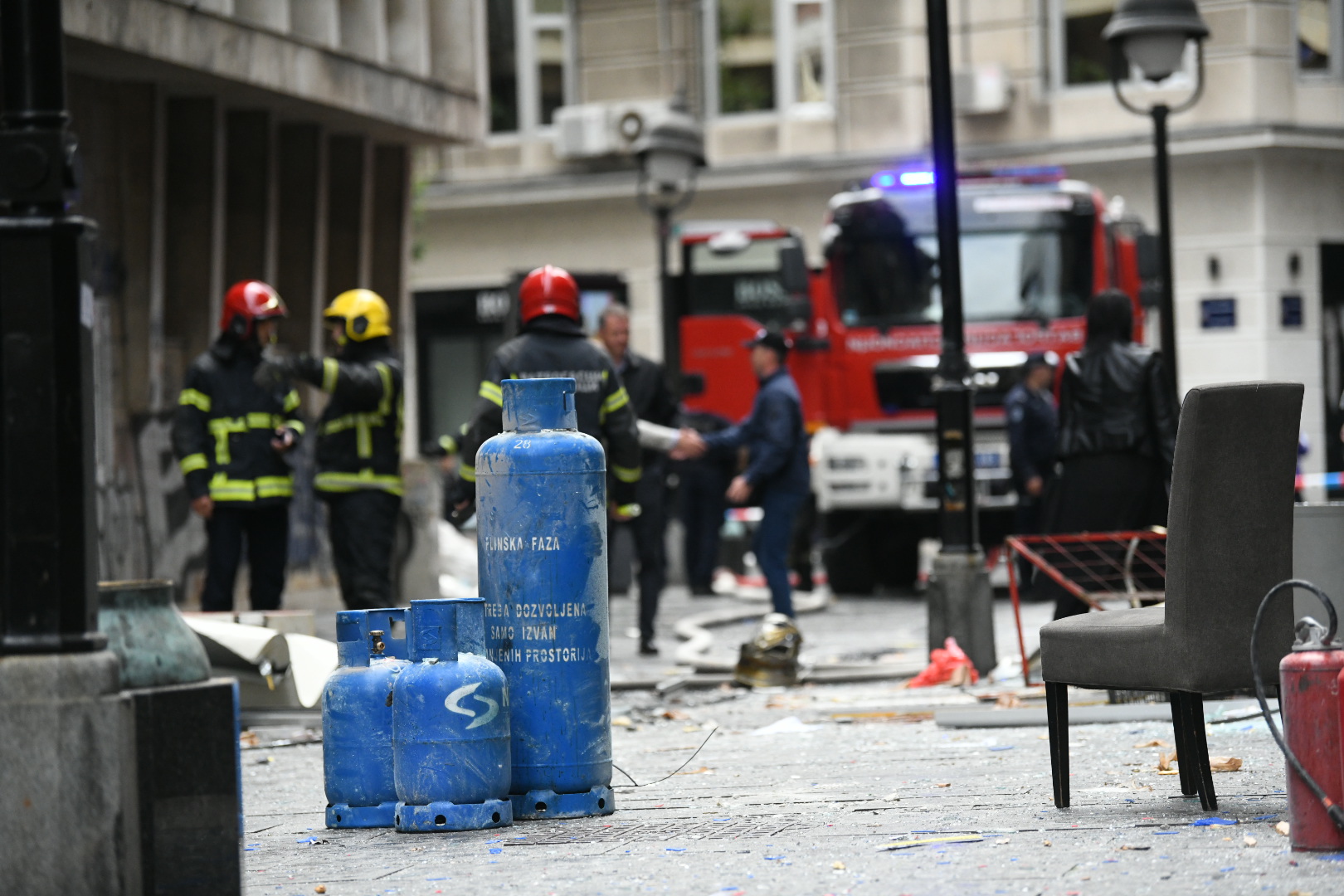 Beograd 31.05.2021. Čika Ljubina ulica, eksplozija, hronika, plinska boca, vatrogasci, policija, uviđaj, uvidjaj Foto: Vesna Lalić/Nova.rs