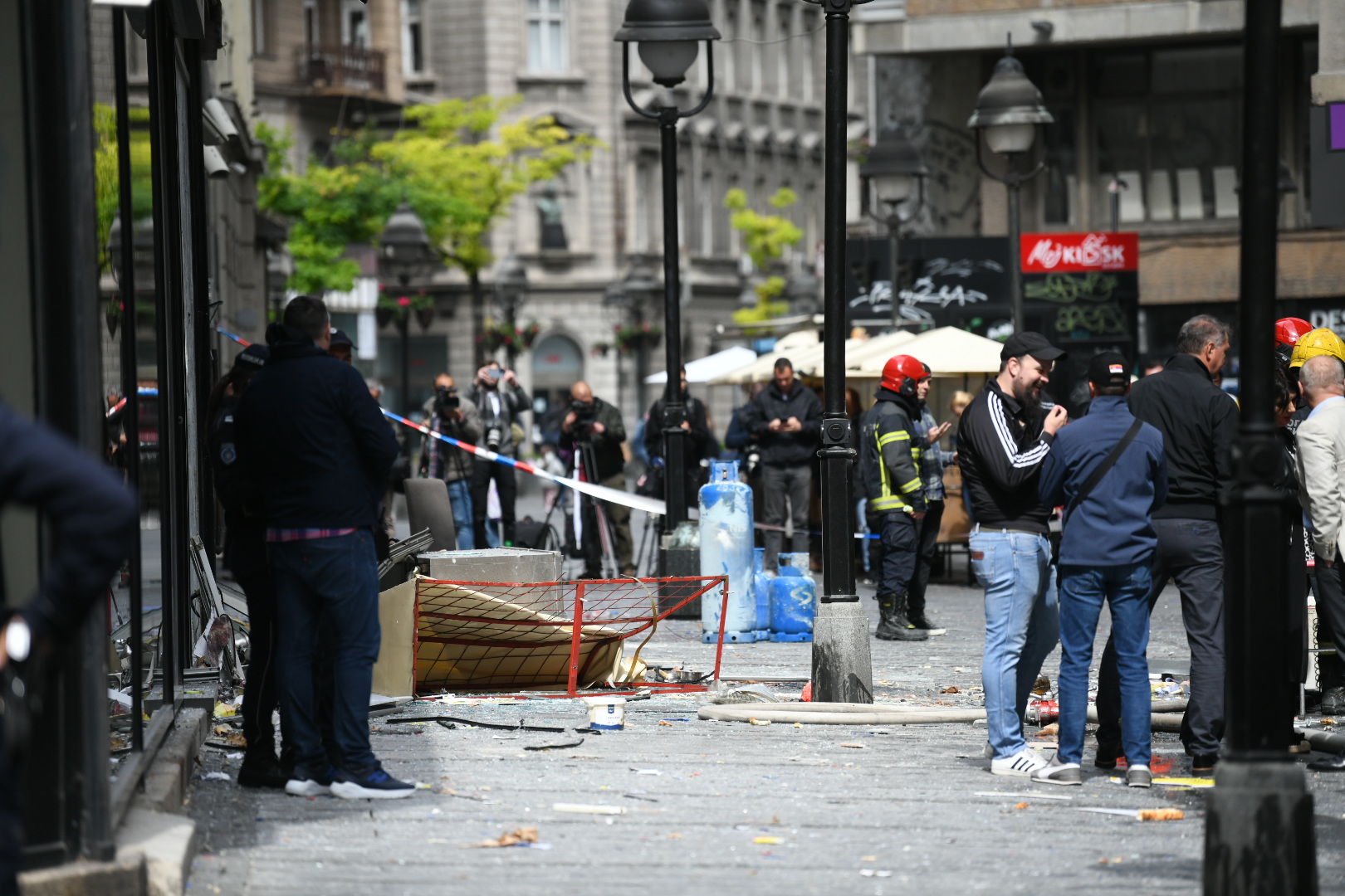 Beograd 31.05.2021. Čika Ljubina ulica, eksplozija, hronika, plinska boca, vatrogasci, policija, uviđaj, uvidjaj Foto: Vesna Lalić/Nova.rs